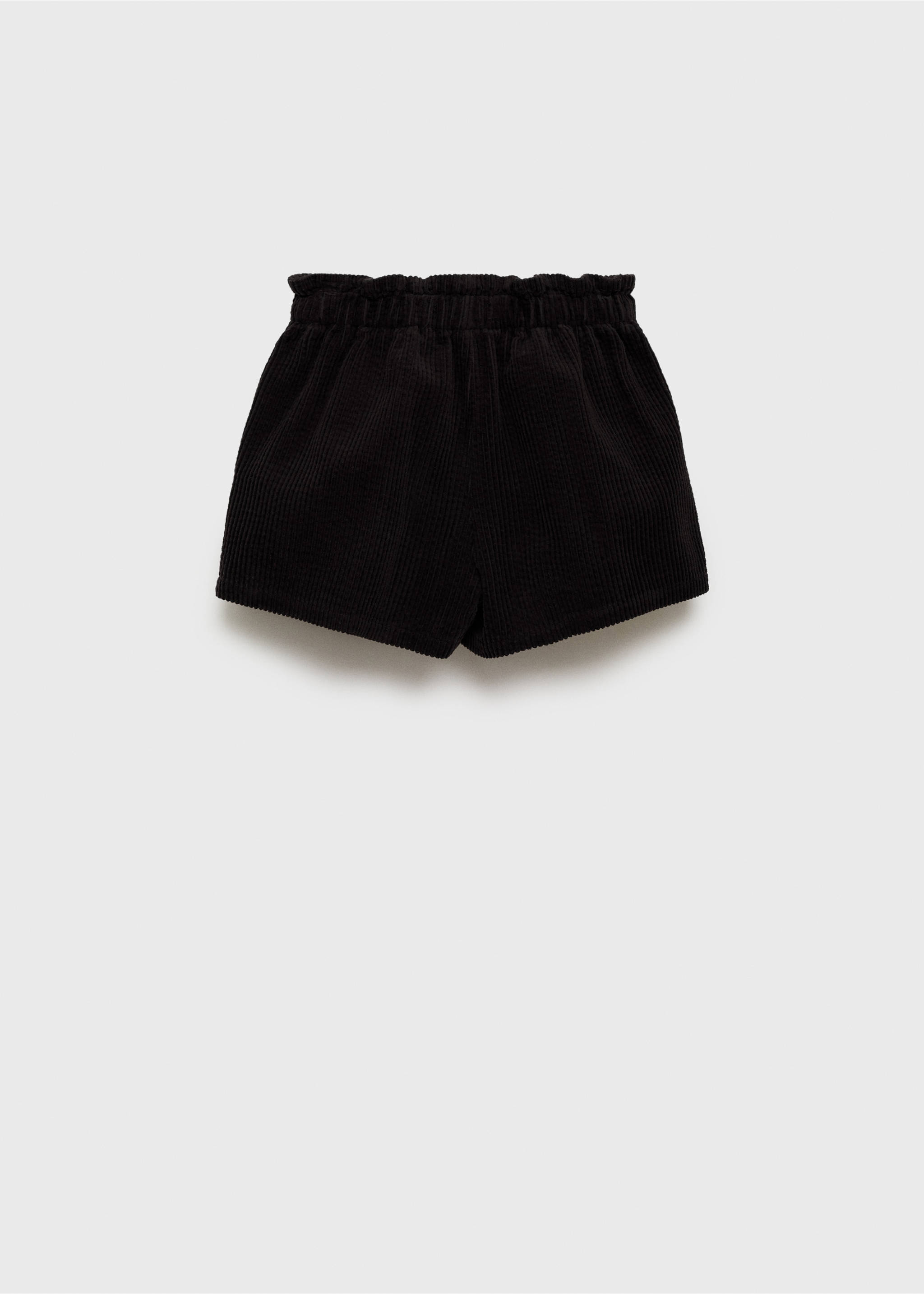 Paperbag-Shorts aus Cord - Rückseite des Artikels, Schwarz. Ref: 77056724-00.