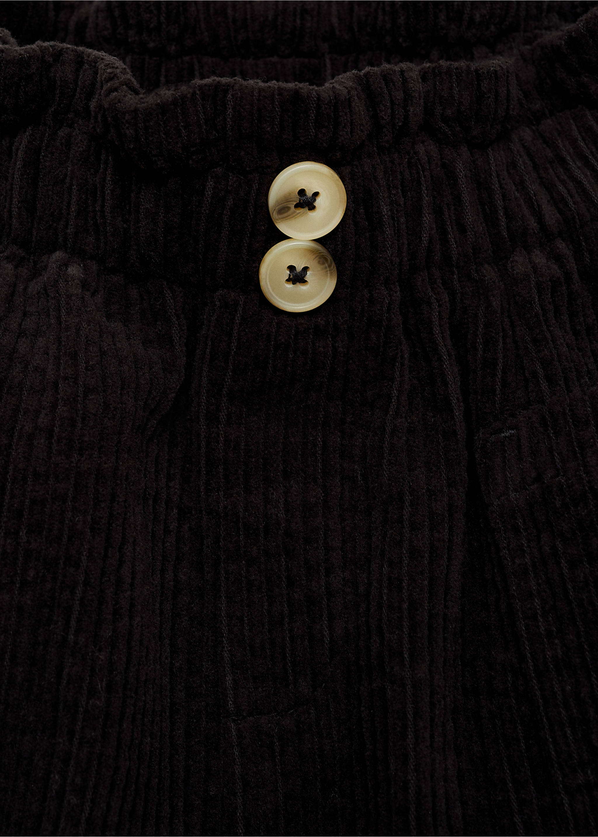 Paperbag-Shorts aus Cord - Detail des Artikels 8, Schwarz. Ref: 77056724-00.