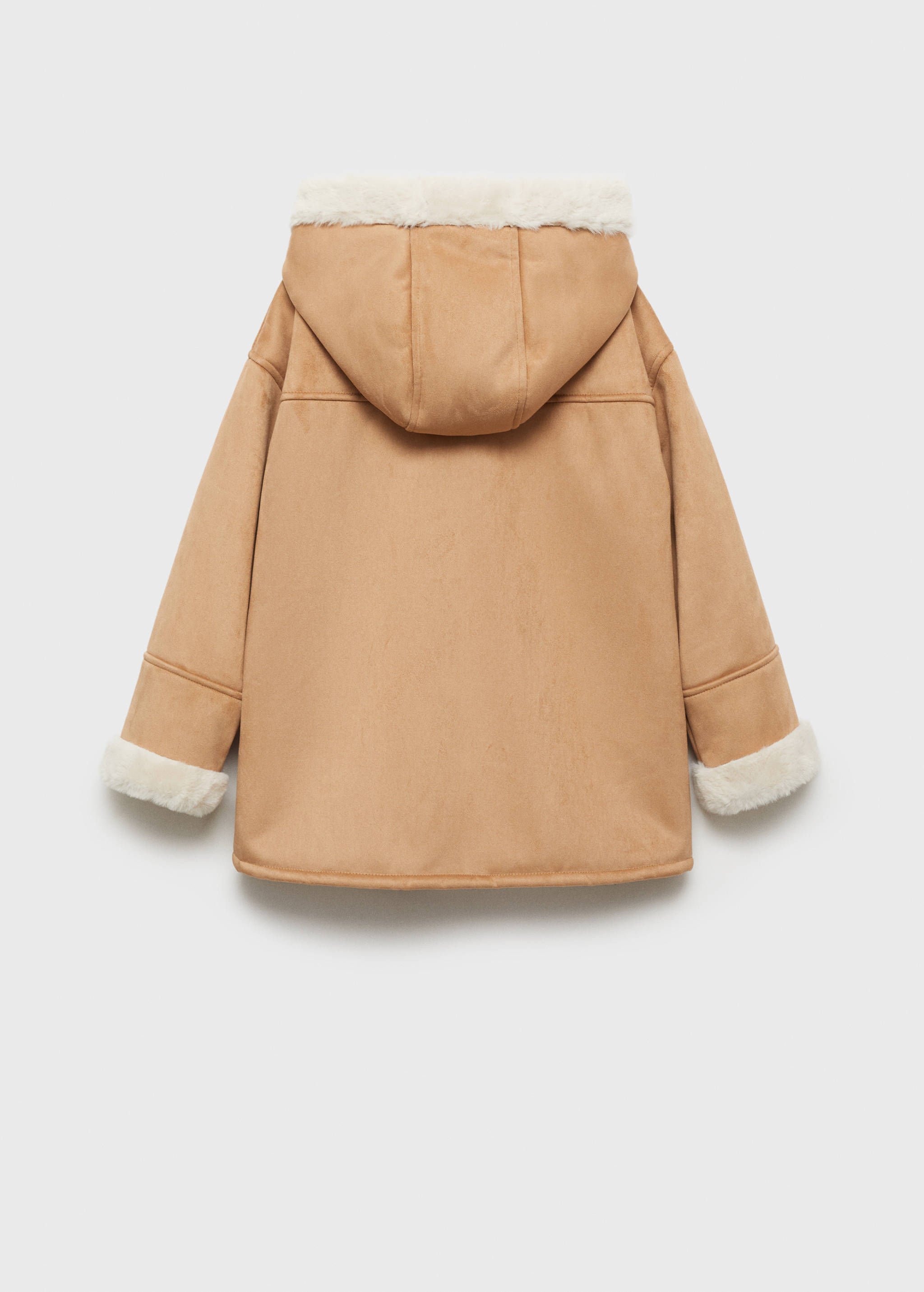 Fur and suede-effect coat - Reverse of the article