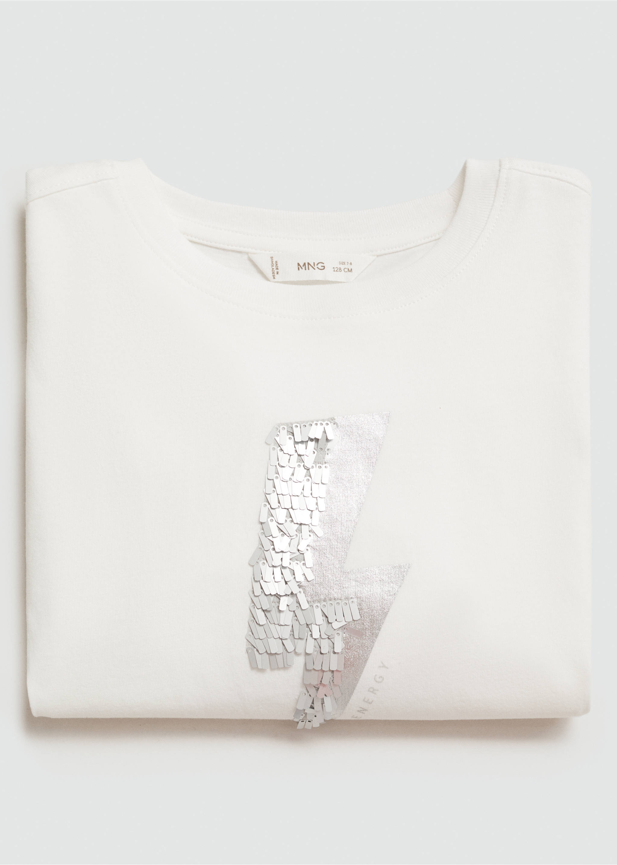 Sequin print T-shirt - Details of the article 8, Off White. Ref: 77056728-00.