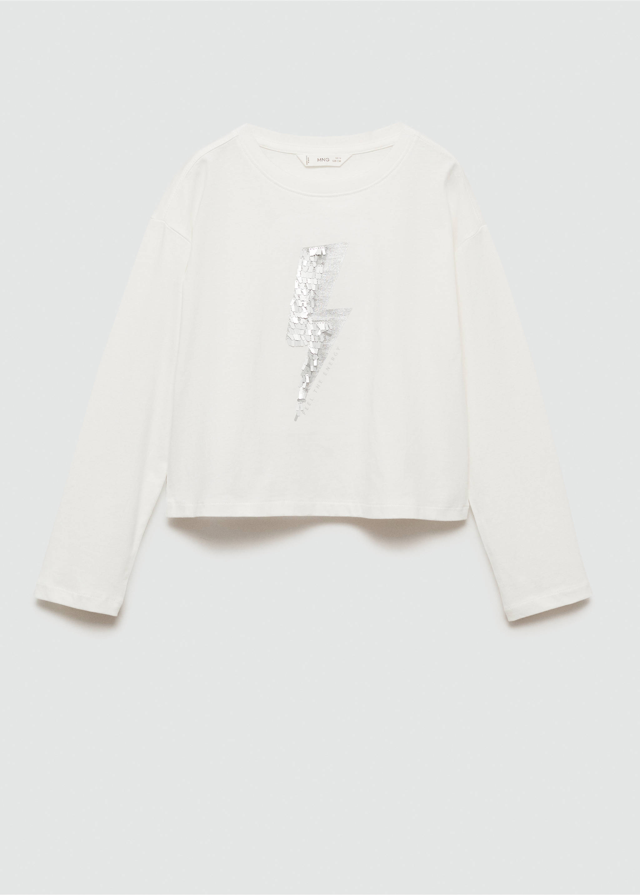Sequin print T-shirt - Article without model, Off White. Ref: 77056728-00.