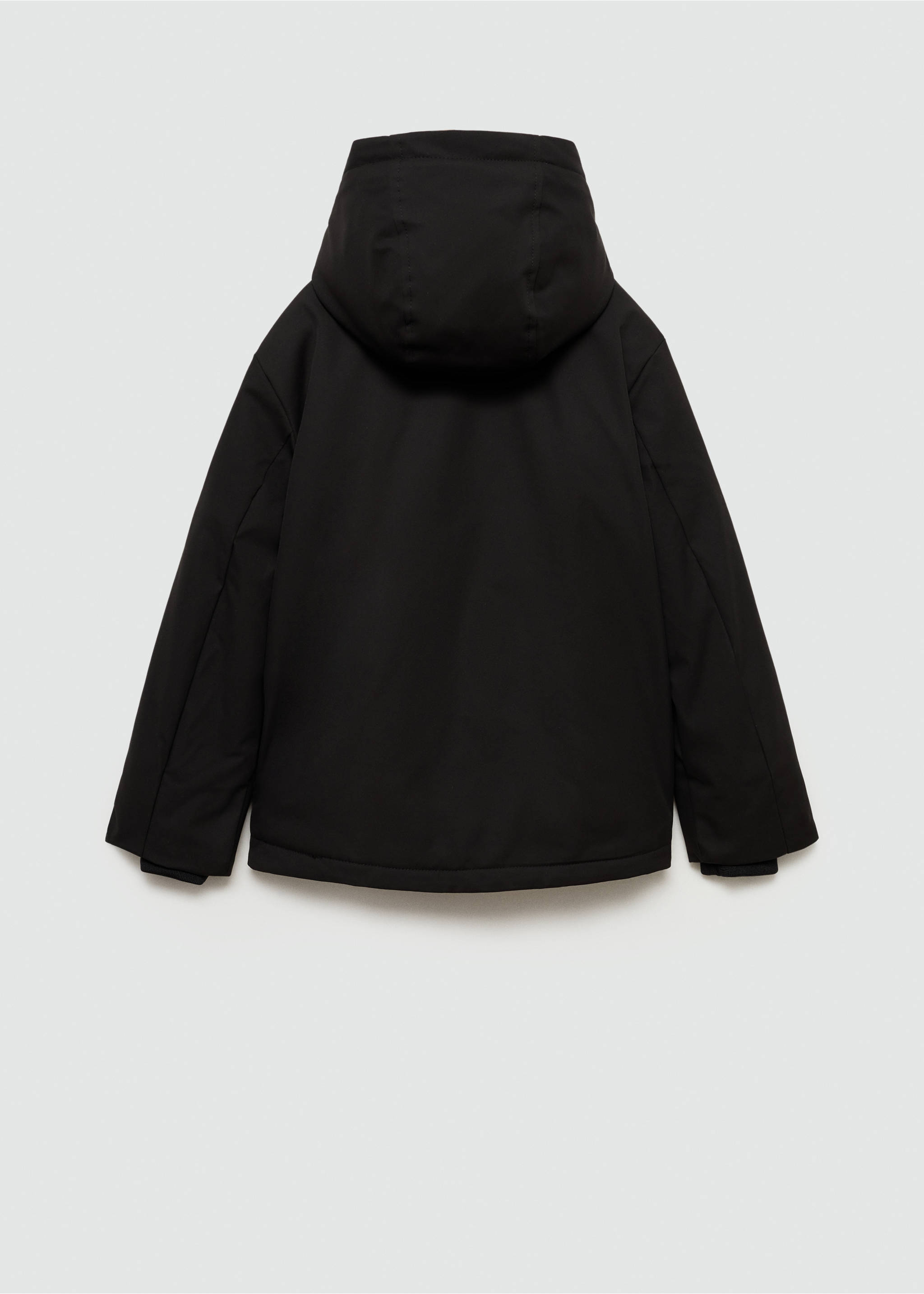 Water-repellent hood puffer coat - Reverse of the article, Black. Ref: 77056729-00.