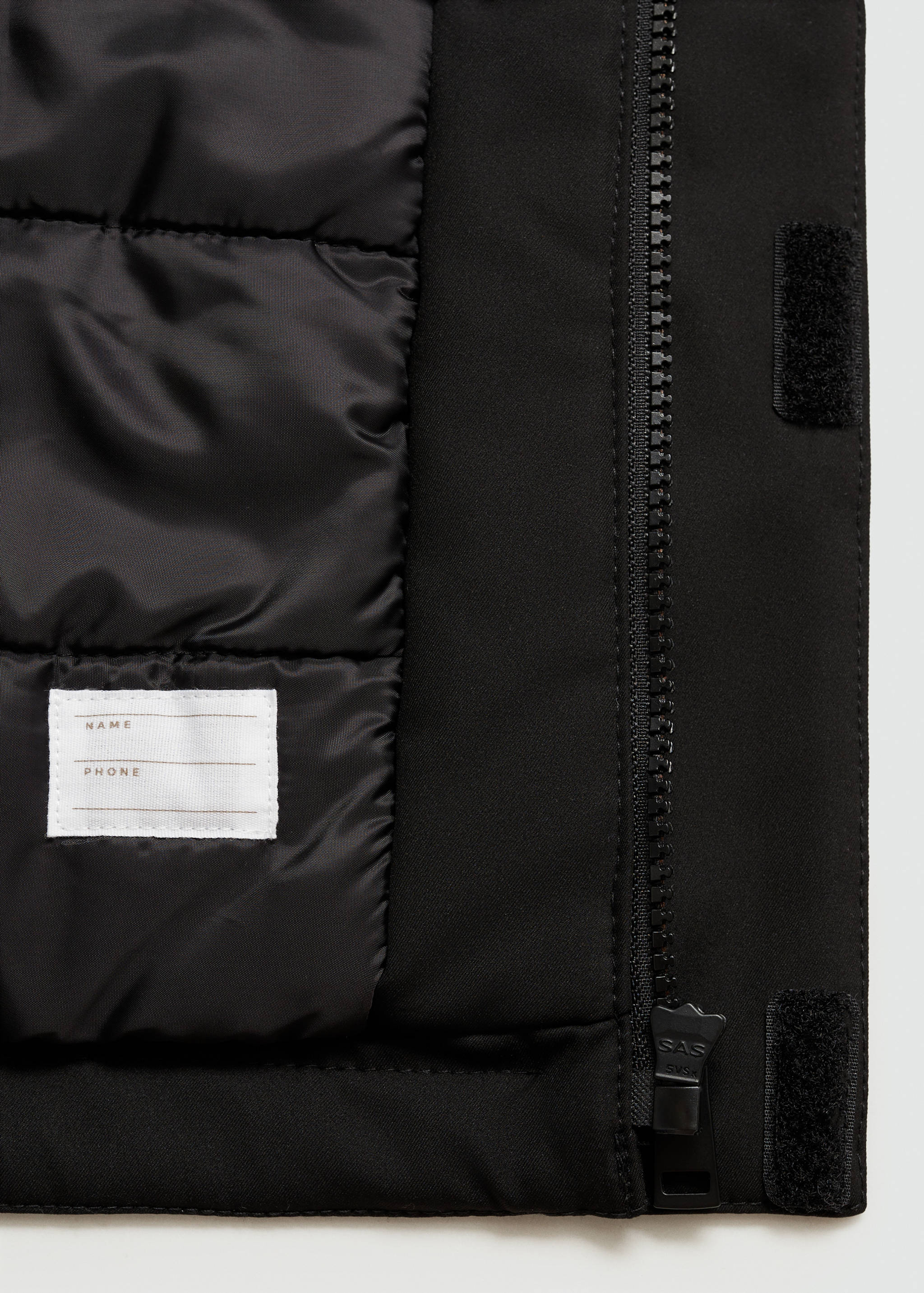 Water-repellent hood puffer coat - Details of the article 0