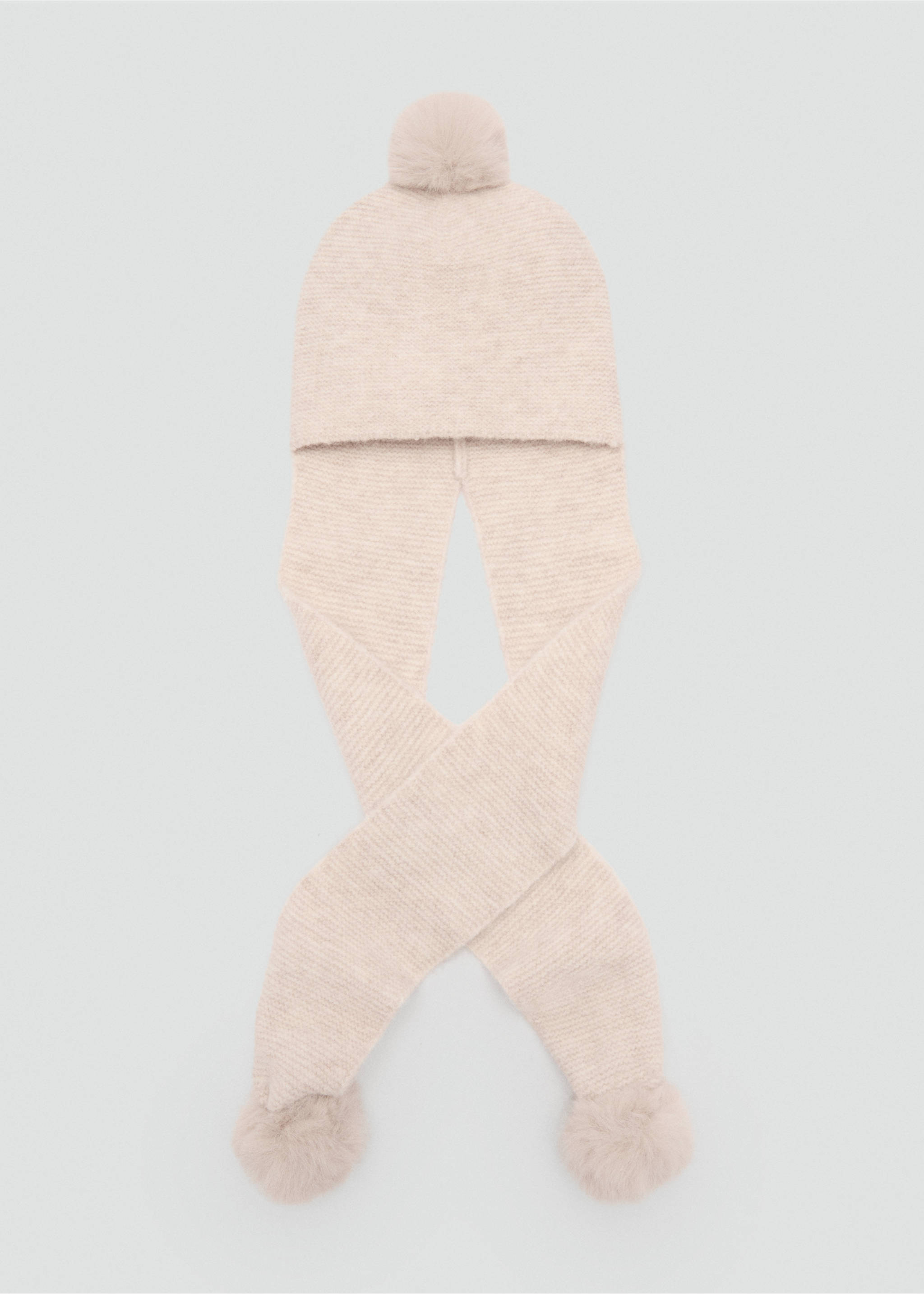 Gorro bufanda con pompones - Artículo sin modelo, Arena. Ref: 77056730-00.