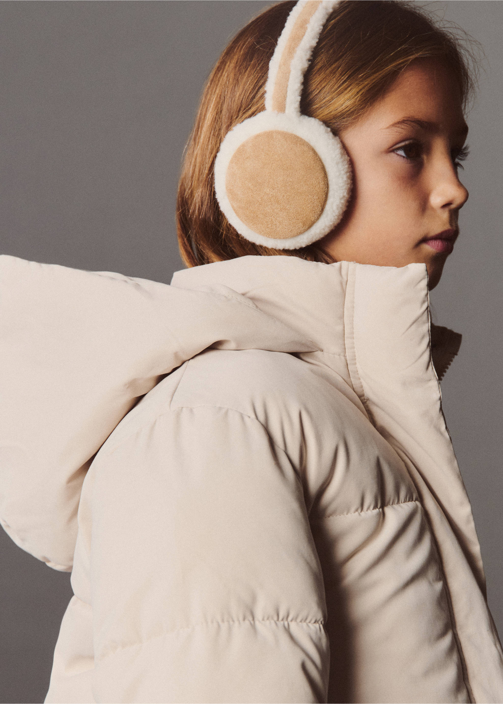 Shearling-effect earmuffs - Details of the article 5, Medium Brown. Ref: 77056731-00.