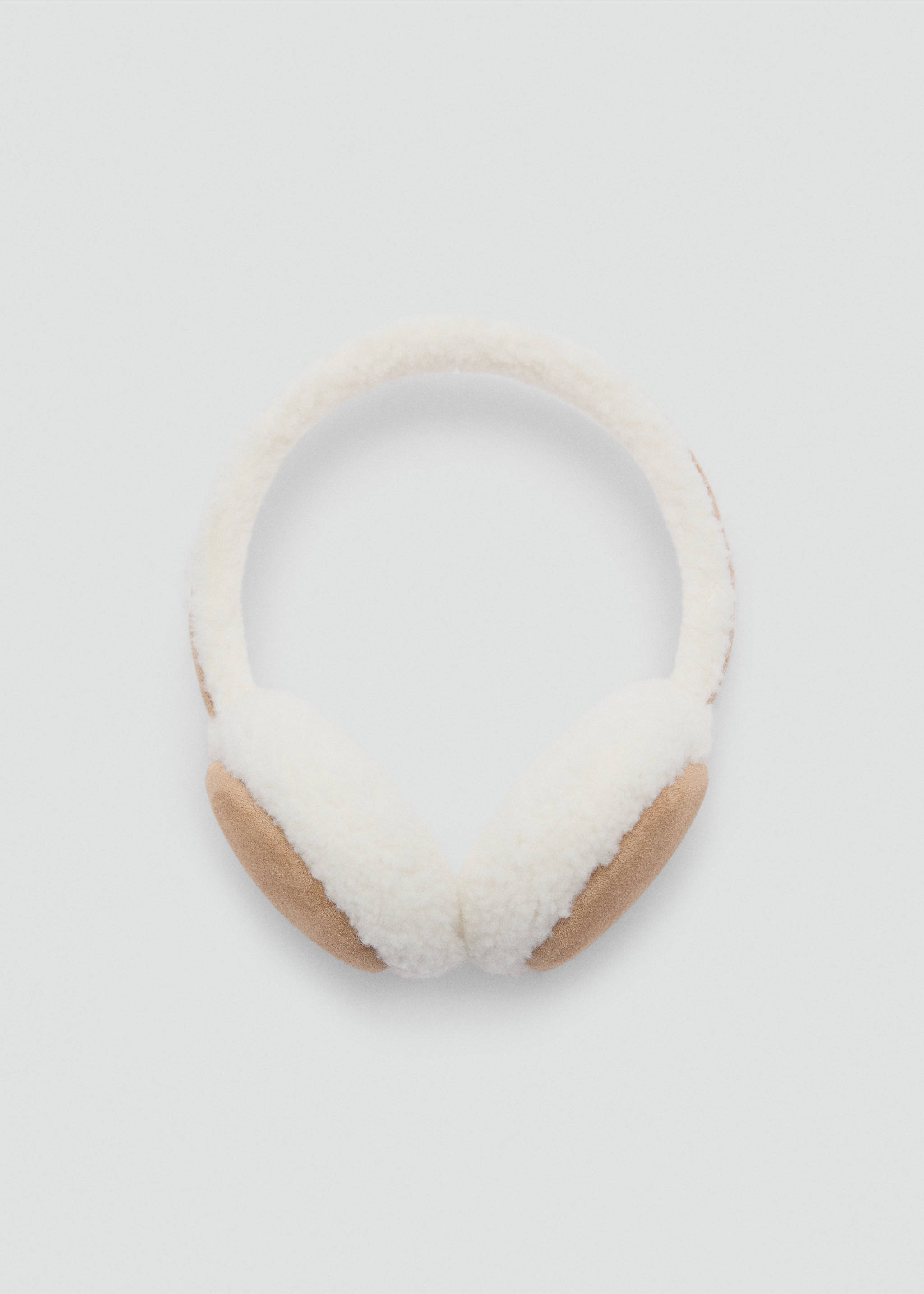 Shearling-effect earmuffs - Article without model, Medium Brown. Ref: 77056731-00.
