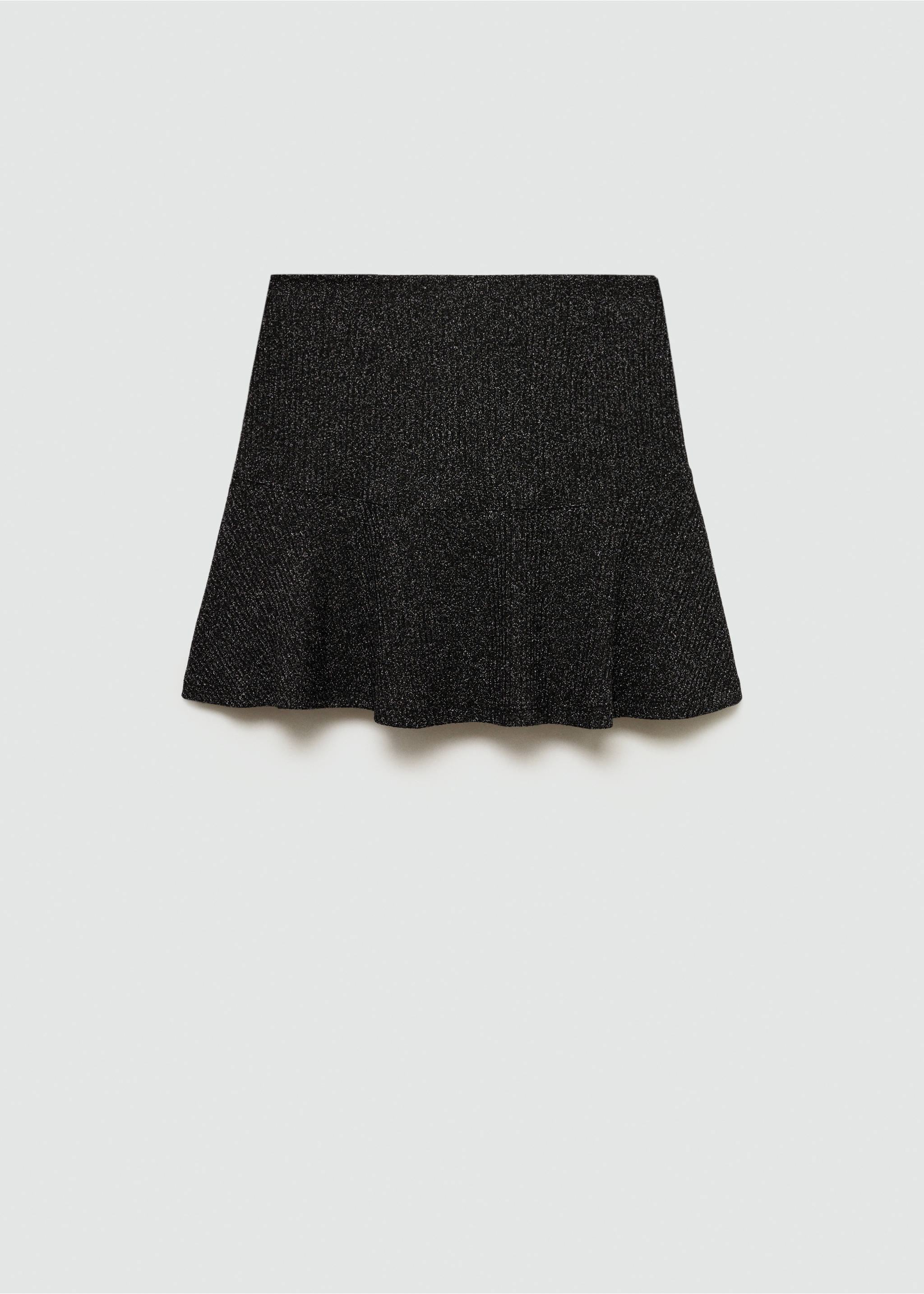 Lurex knitted skirt - Article without model, Black. Ref: 77056736-00.