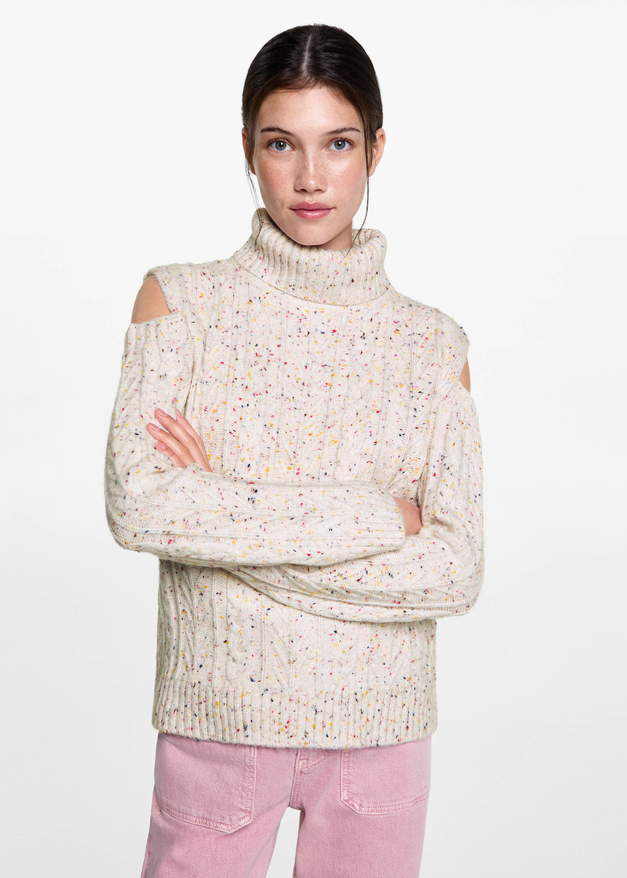 Pull-over maille ouvertures - Plan moyen