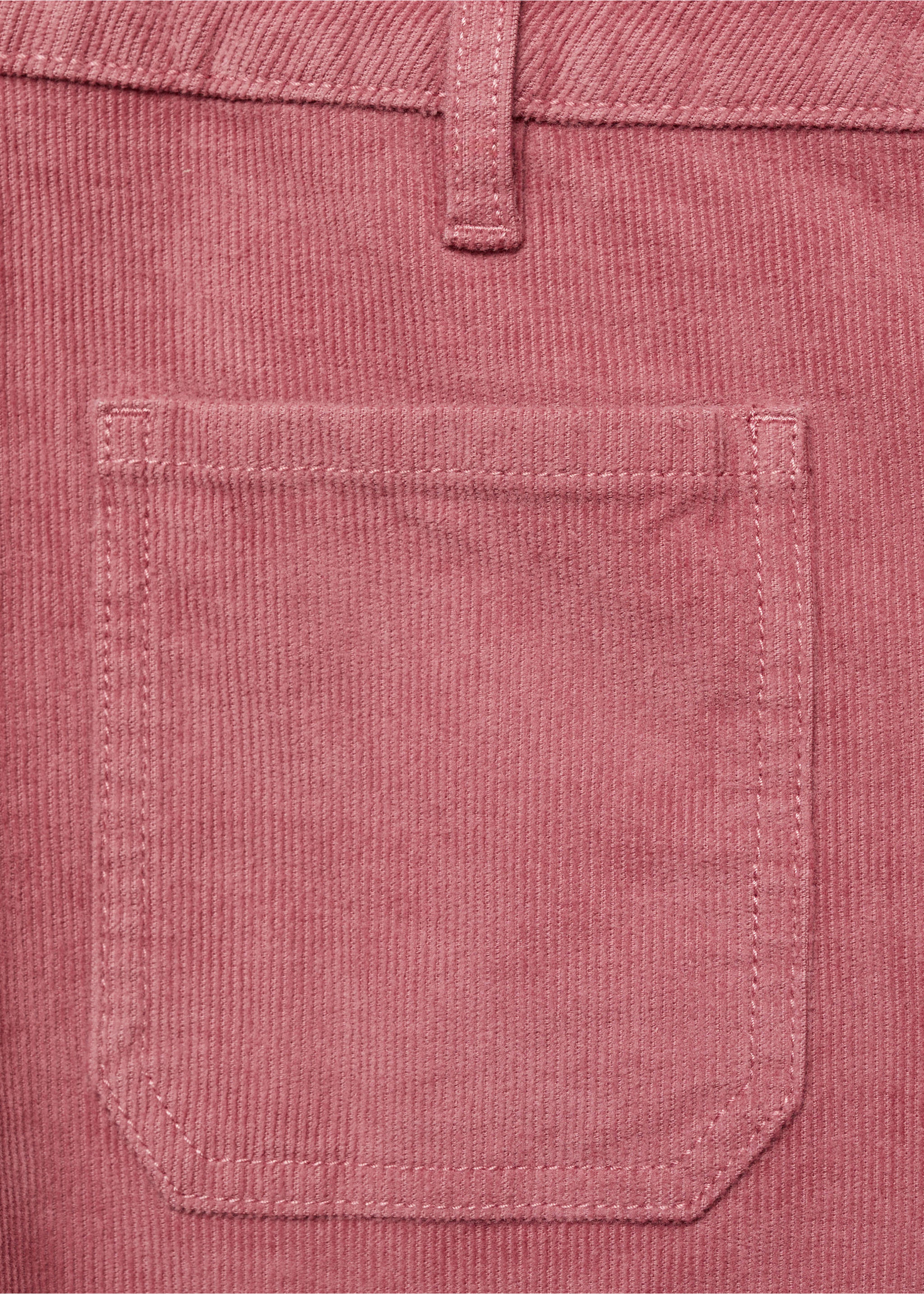Pantalon flare velours côtelé - Détail de l'article 8, Cerise. Ref: 77056741-00.