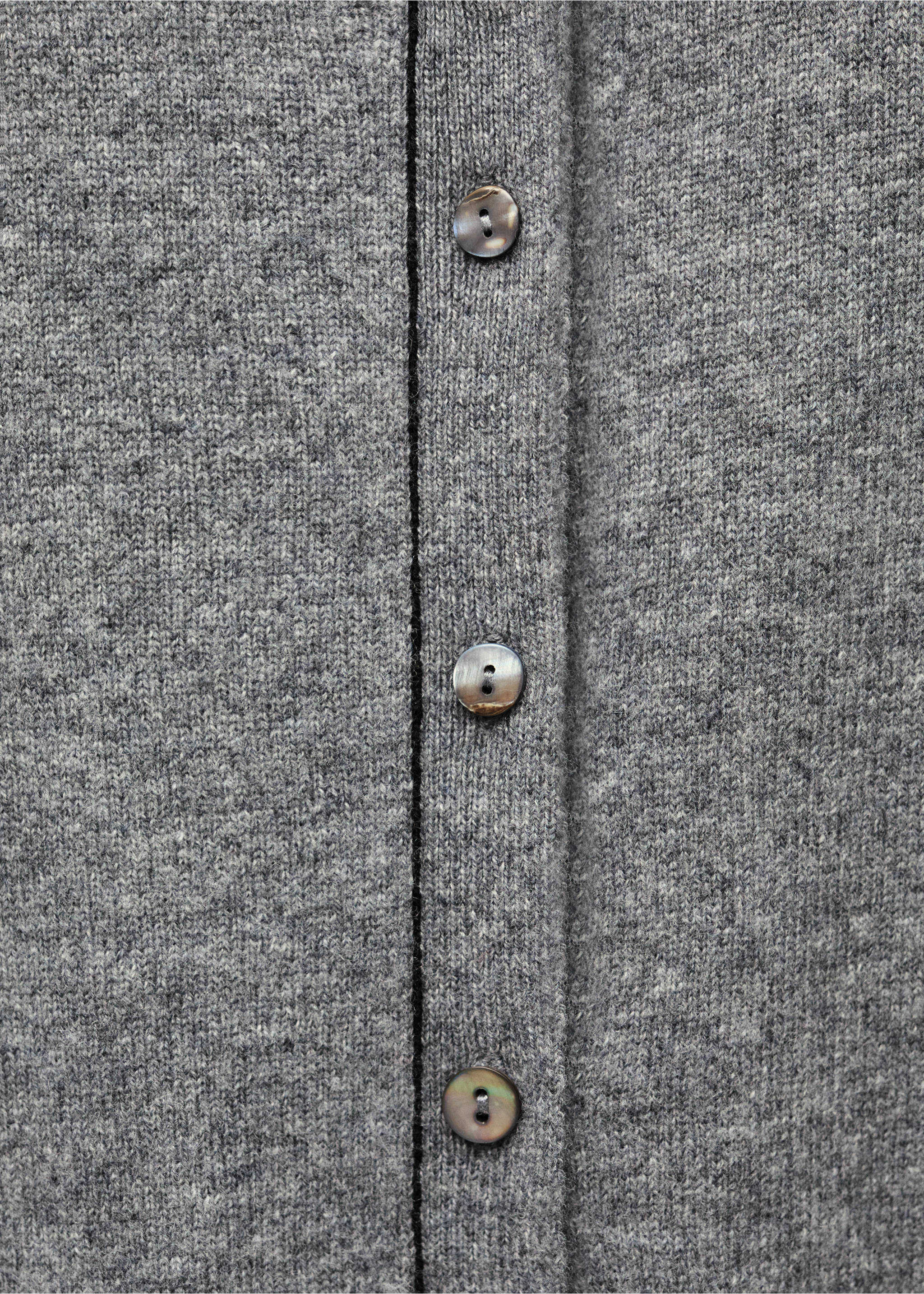 Gyapjúkardigán dekoratív varrással - A termék adatai 8, Közepes szürke. Ref: 77056743-00.