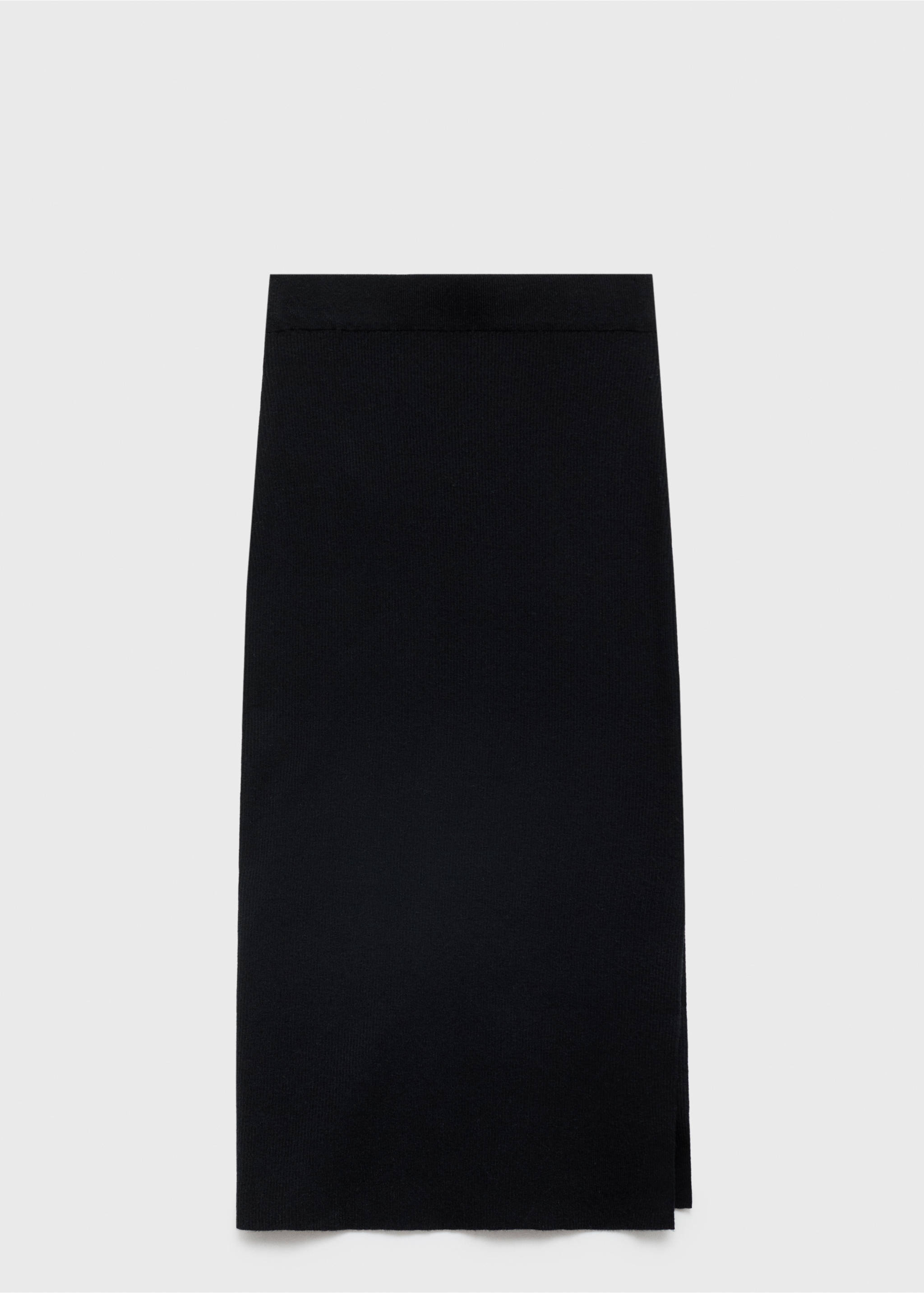 Falda punto canalé - Artículo sin modelo, Negro. Ref: 77056744-00.