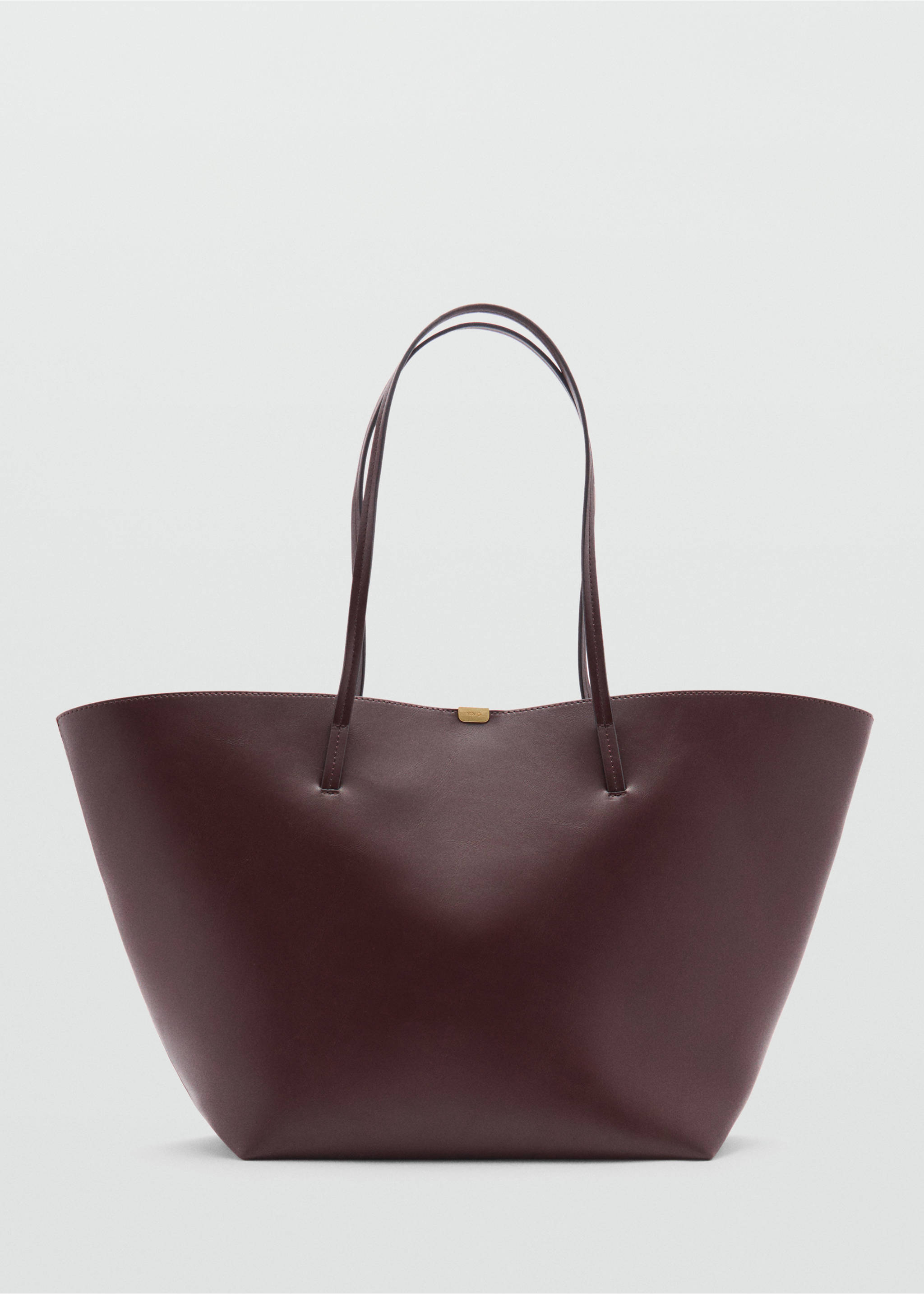 Shopper bag with metallic detail - Article without model, Brown. Ref: 77056746-00.