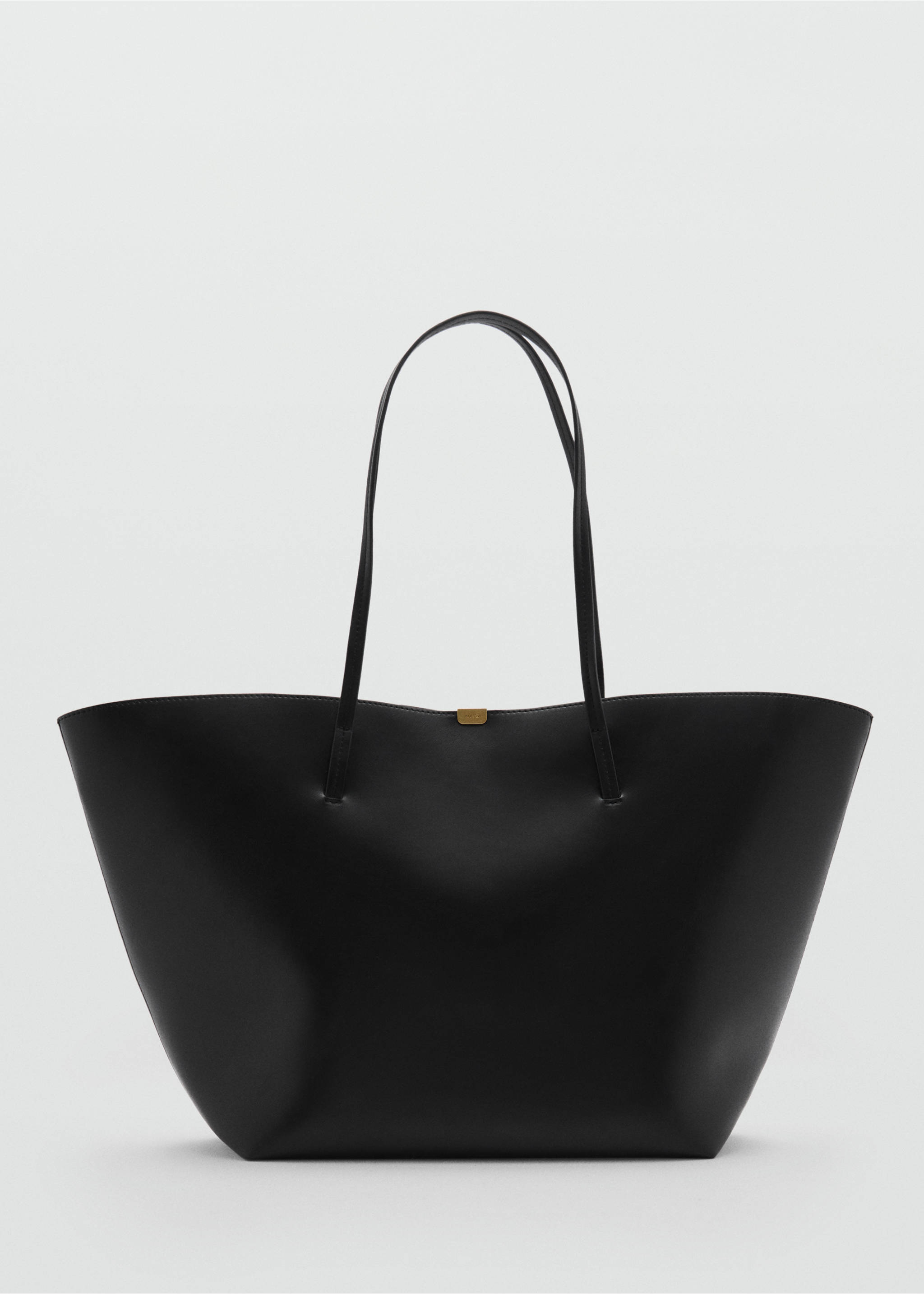 Shopper bag with metallic detail - Article without model, Black. Ref: 77056746-00.