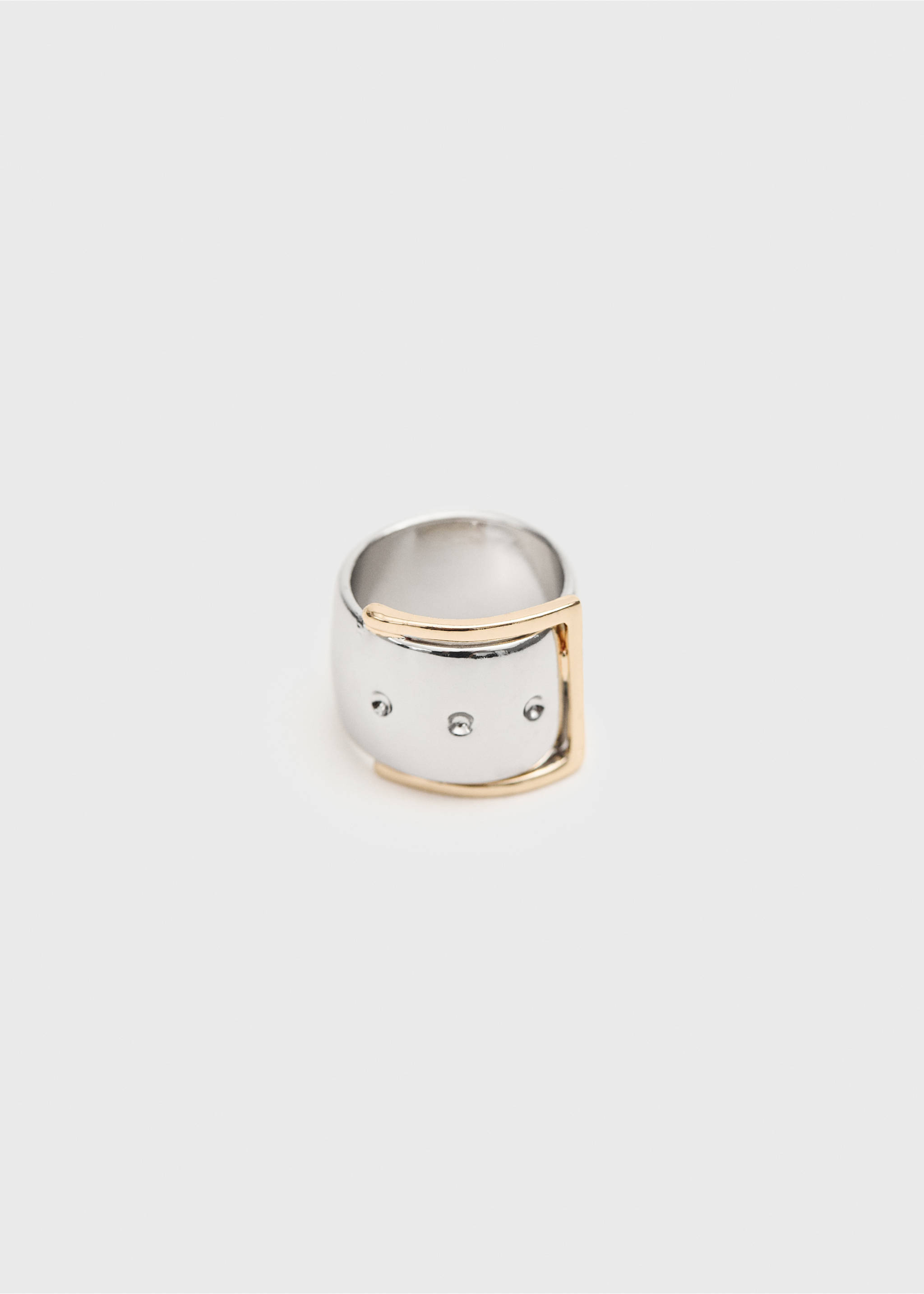 Wide ring with buckle design - Article without model, Silver. Ref: 77056750-00.