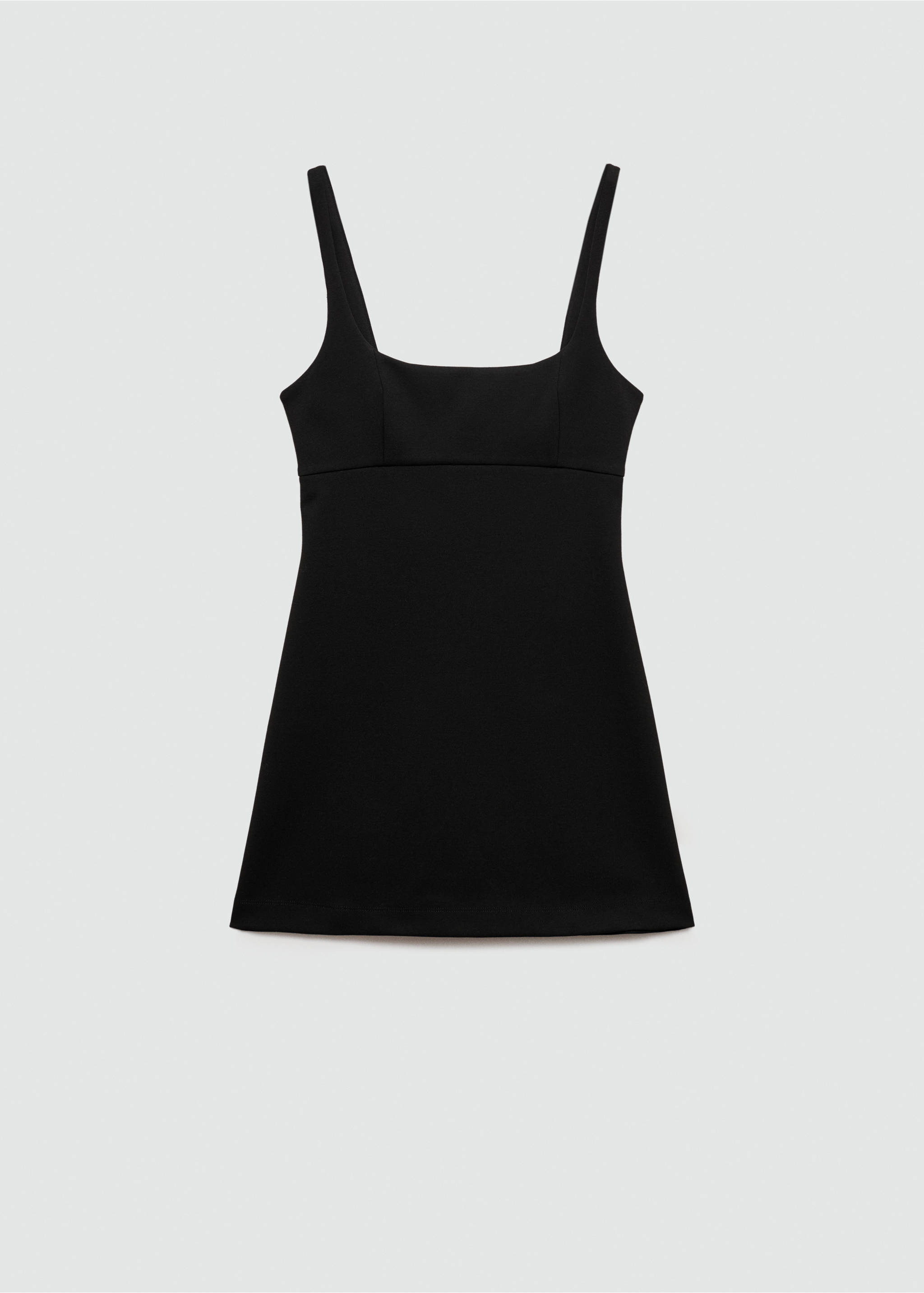 Short dress with square neckline - Article without model, Black. Ref: 77056755-00.