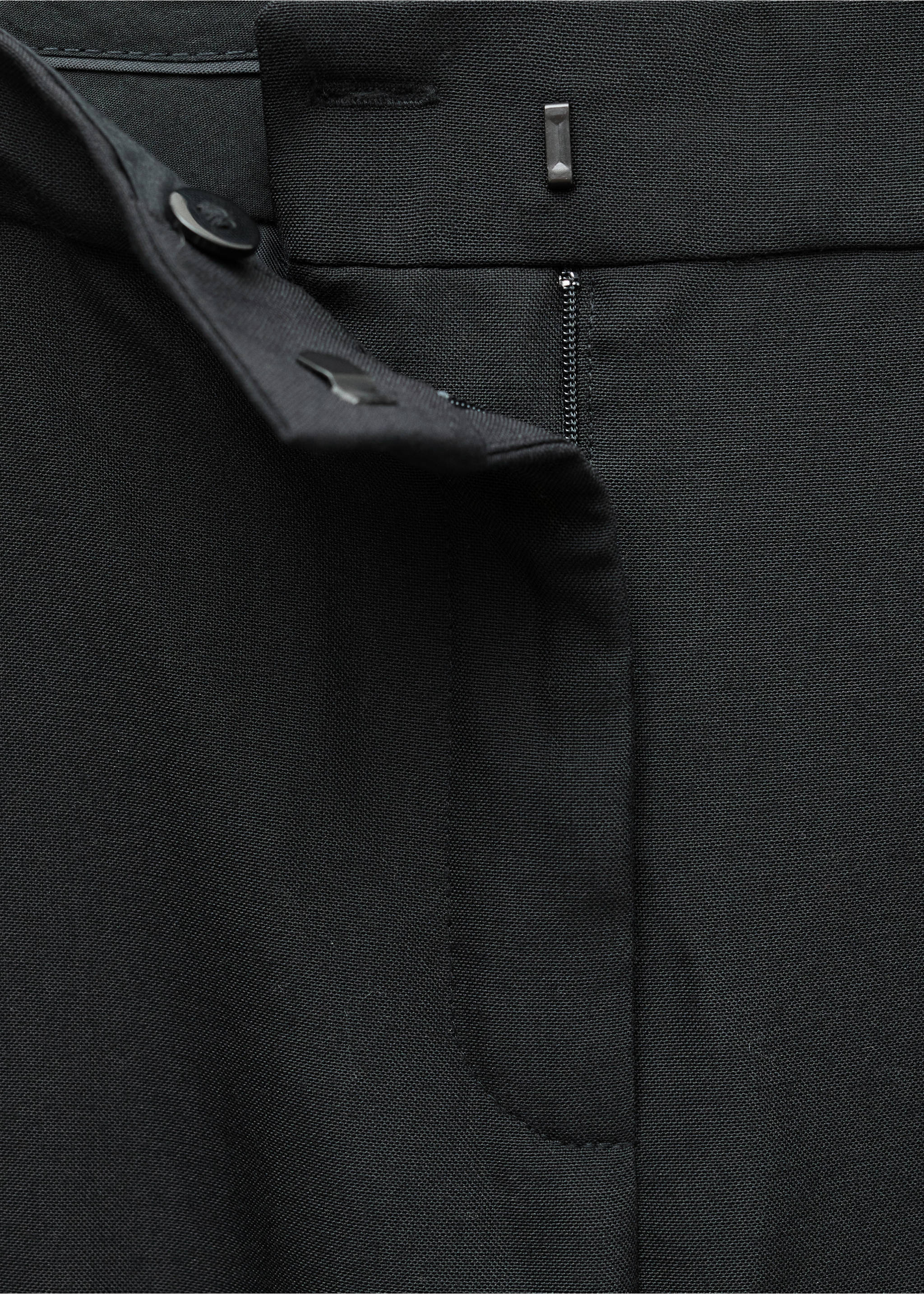 Wool suit trousers - Details of the article 8, Black. Ref: 77056757-00.