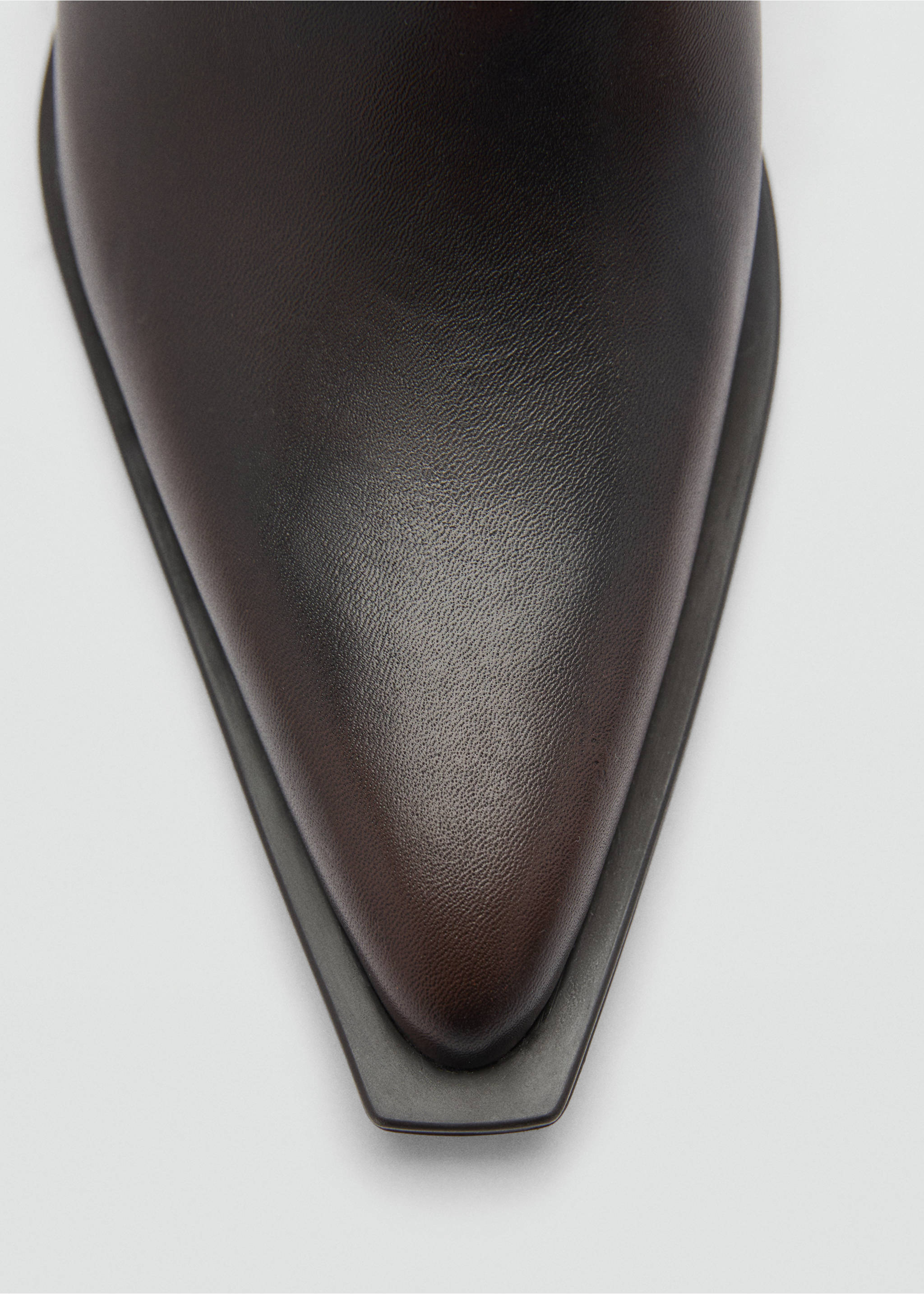 Leather ankle boots with block heel - Details of the article 1, Brown. Ref: 77056758-00.