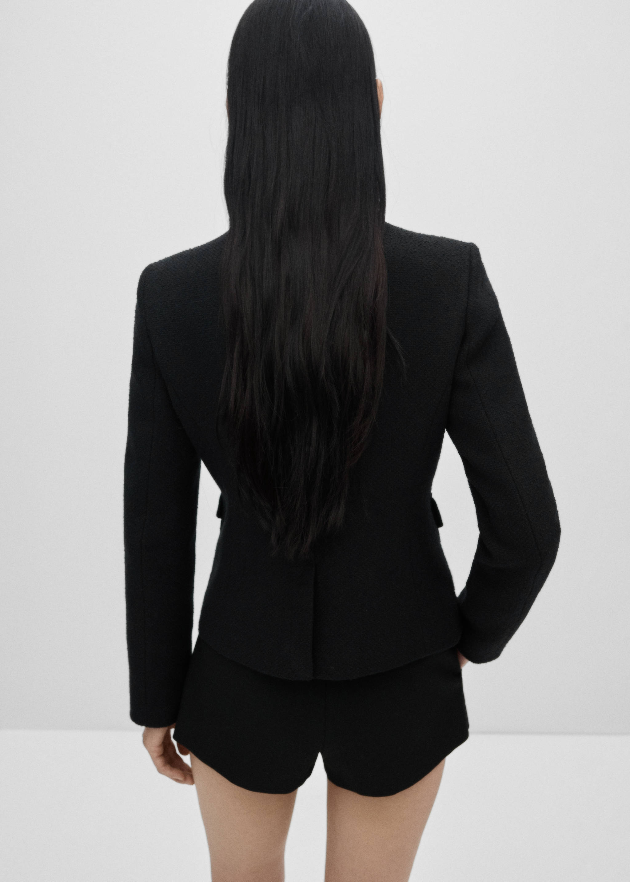 Chaqueta tweed bolsillos - Reverso del artículo