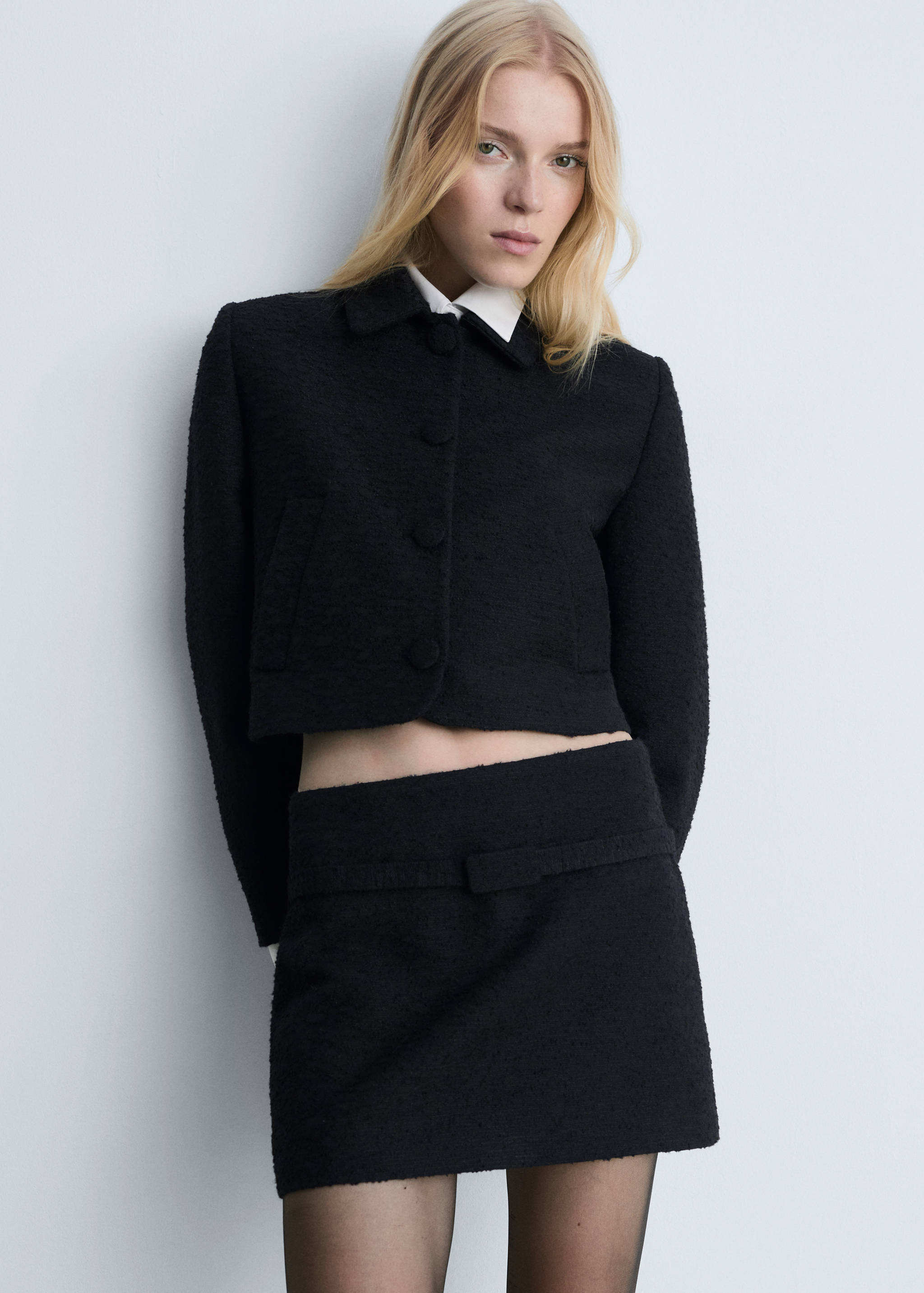 Crop tweed jacket - Medium plane