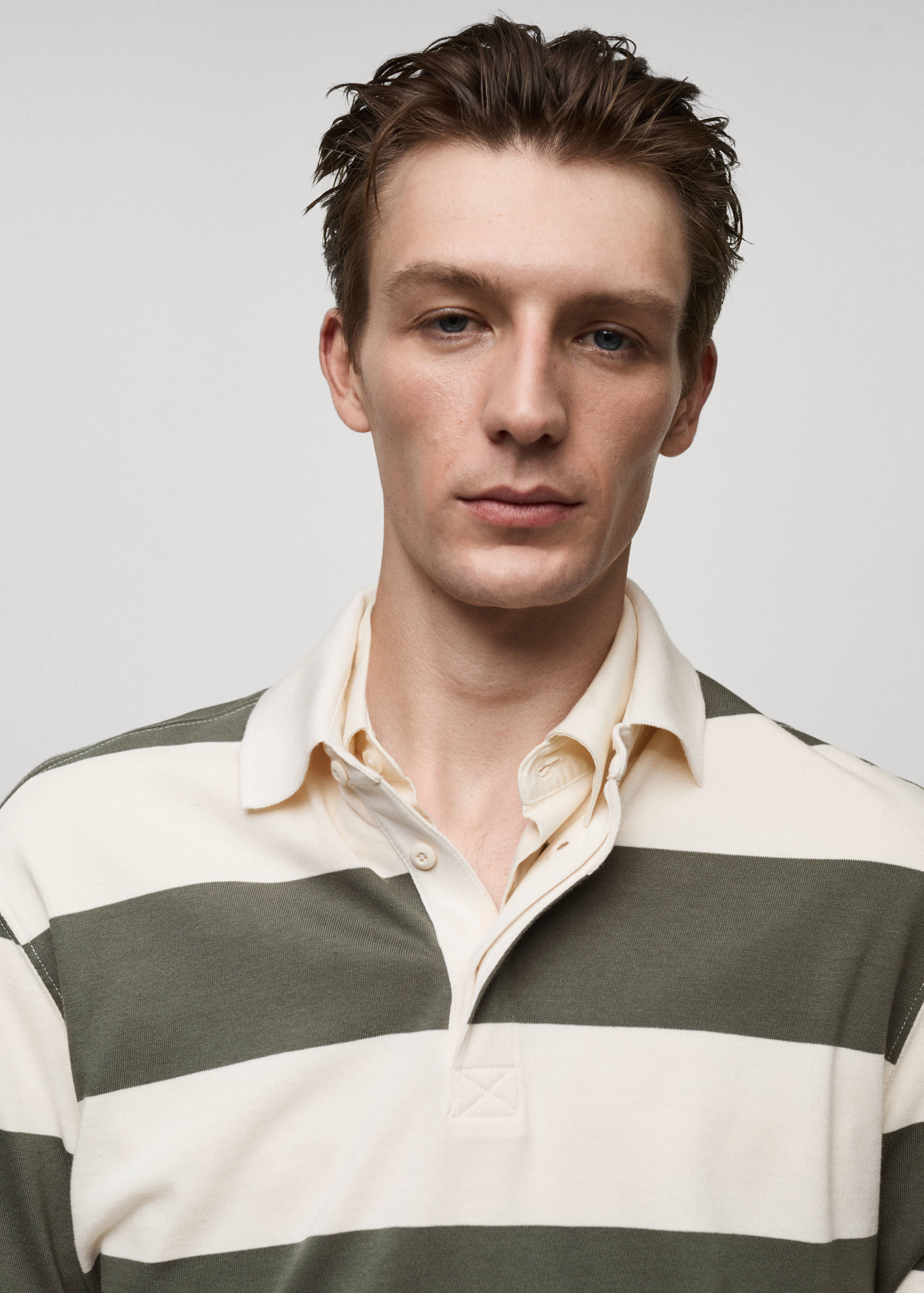 100% cotton striped regular-fit polo shirt - Details of the article 1