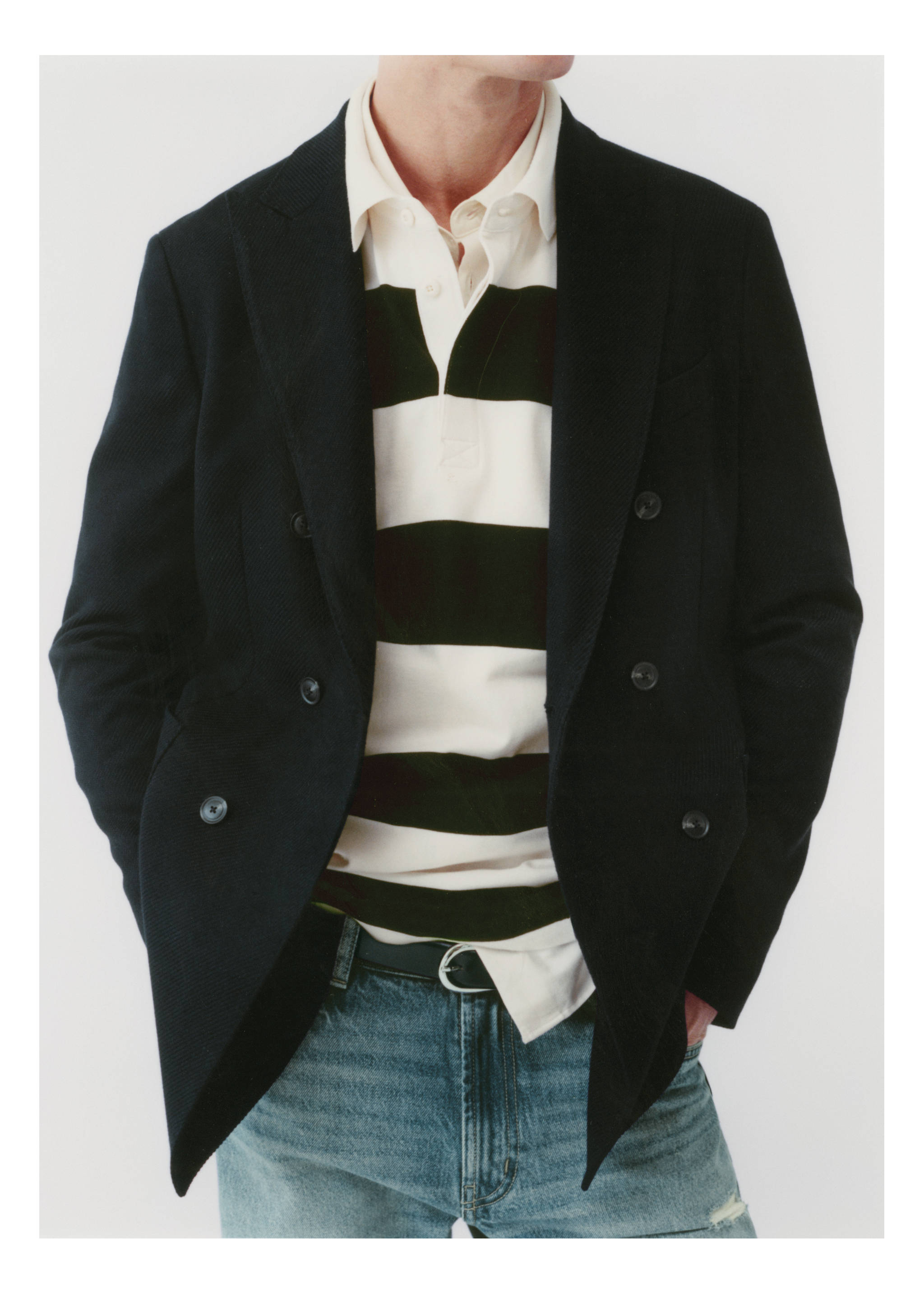 100% cotton striped regular-fit polo shirt - Details of the article 3, Dark Navy. Ref: 77057112-00.