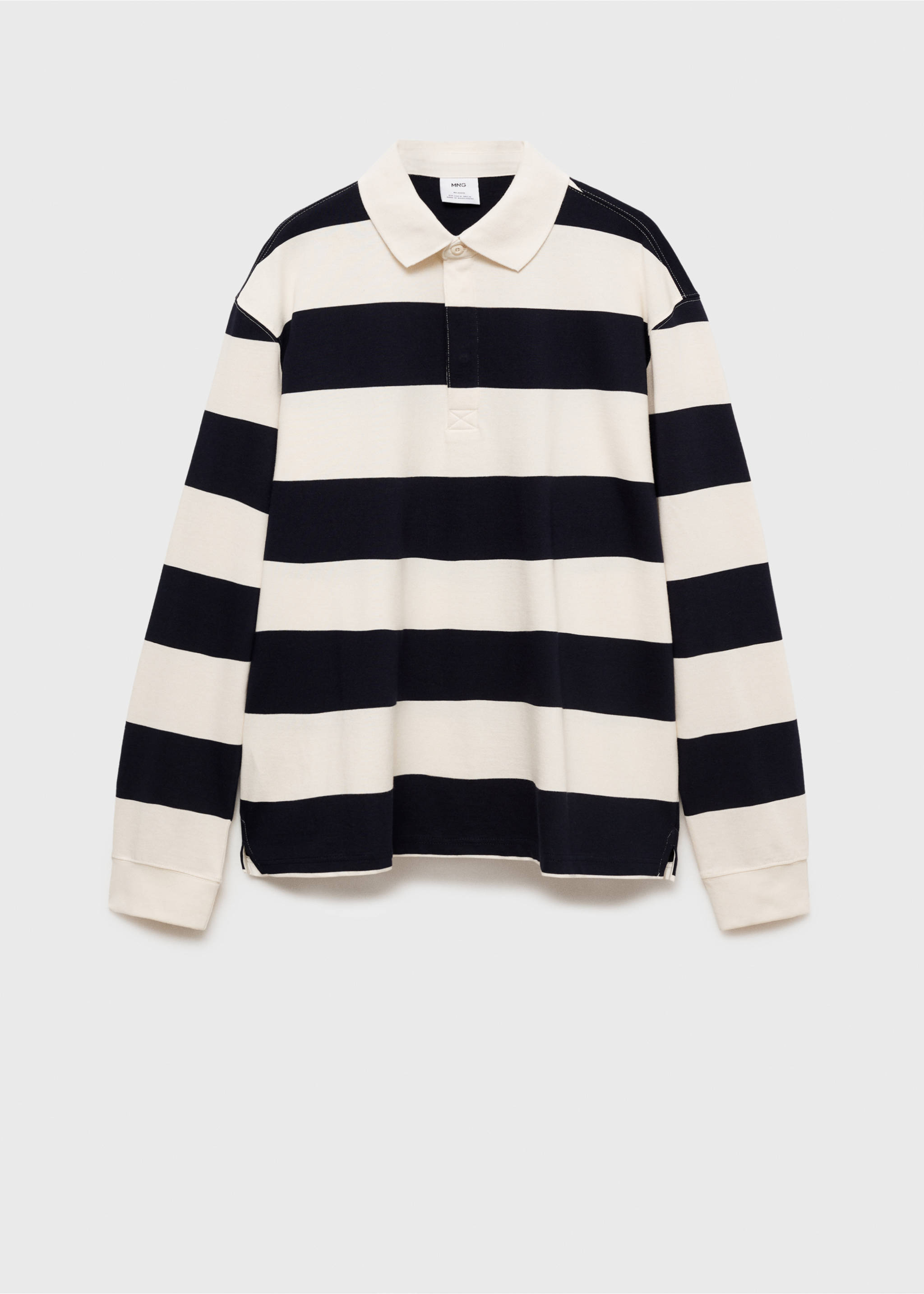 100% cotton striped regular-fit polo shirt - Article without model, Dark Navy. Ref: 77057112-00.