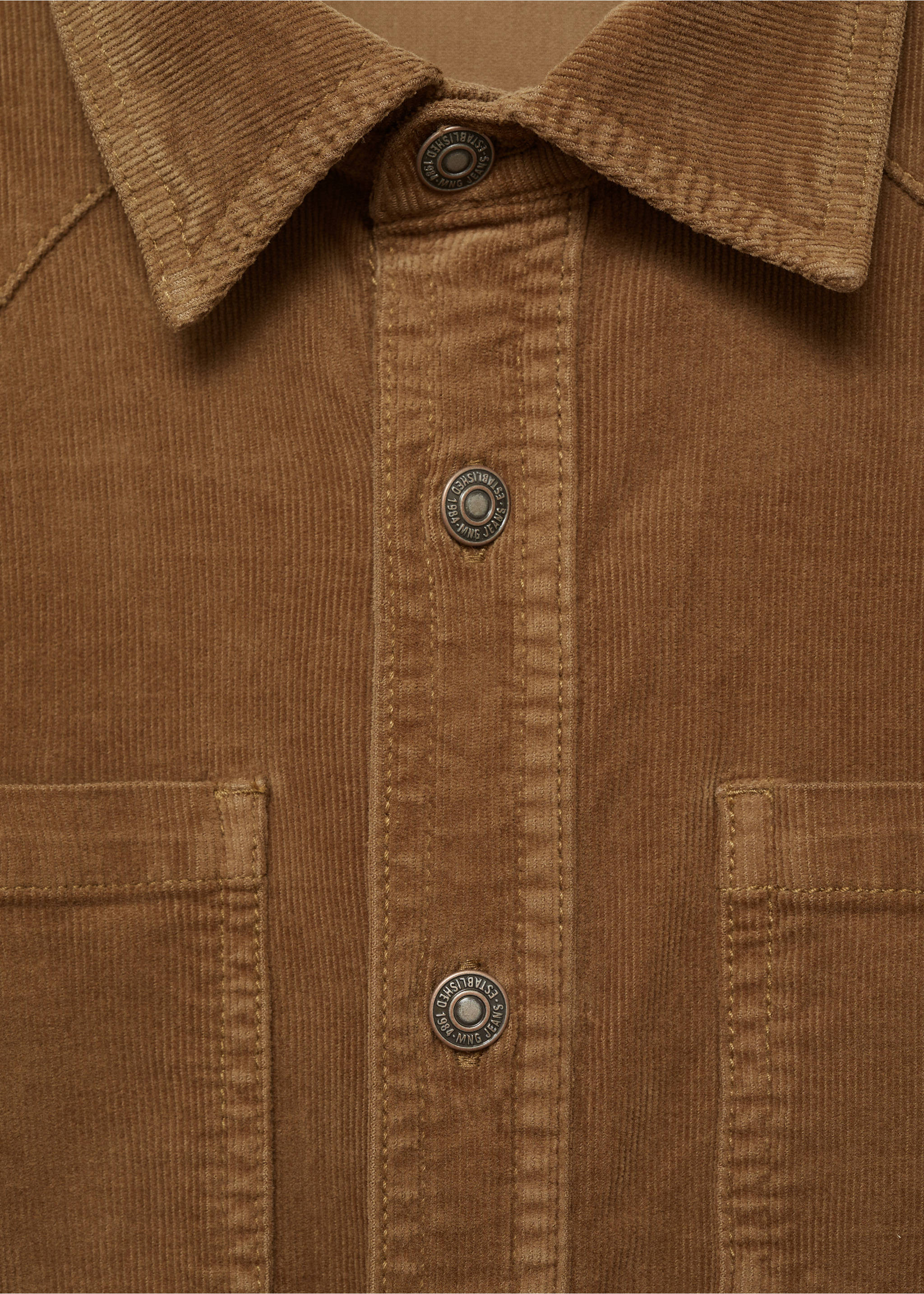 Flared sleeves jumpsuit - Details of the article 8, Medium Brown. Ref: 77057114-00.