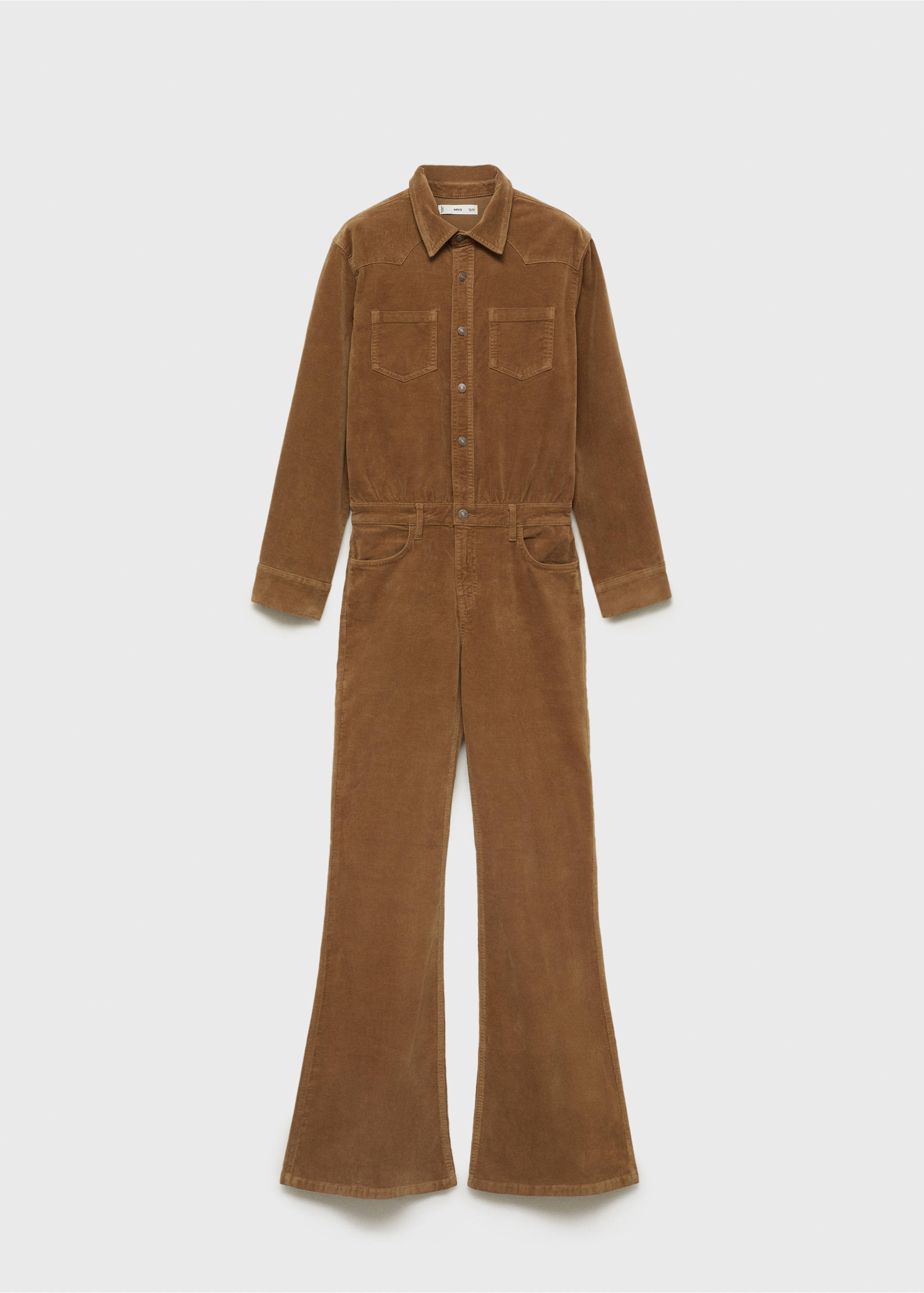 Flared sleeves jumpsuit - Article without model, Medium Brown. Ref: 77057114-00.