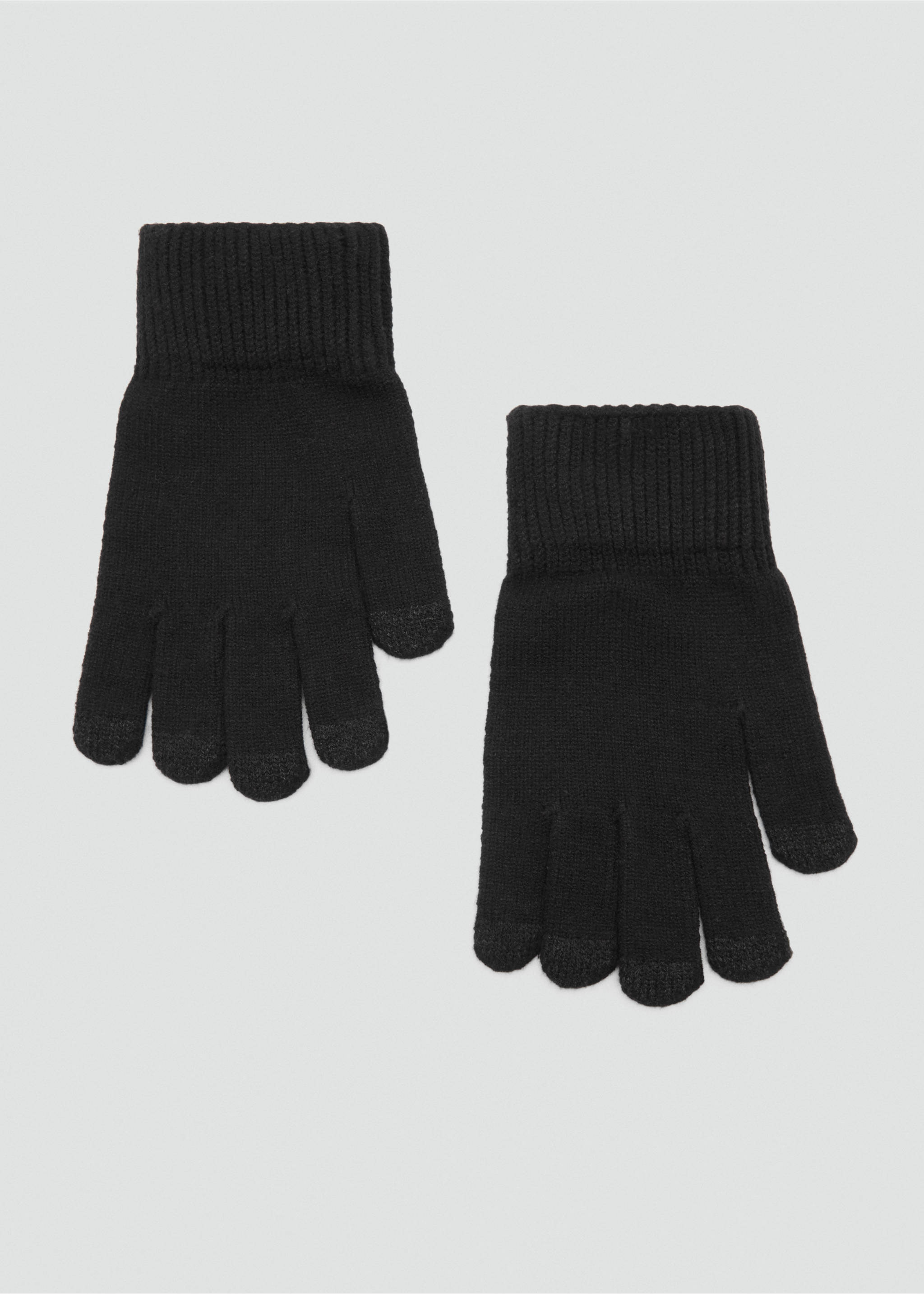 Knitted gloves - Article without model, Black. Ref: 77057128-00.