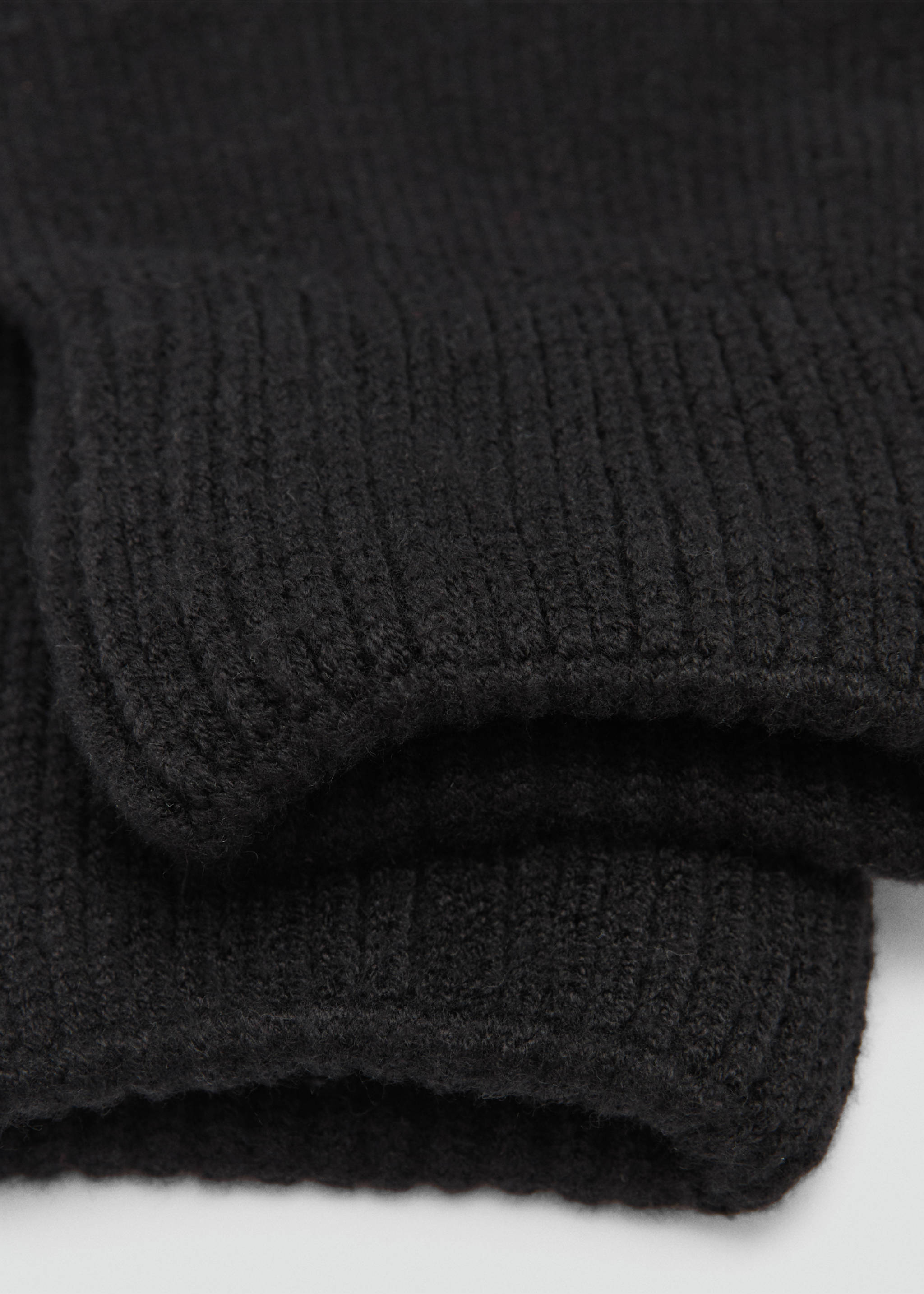 Knitted gloves - Medium plane, Black. Ref: 77057128-00.
