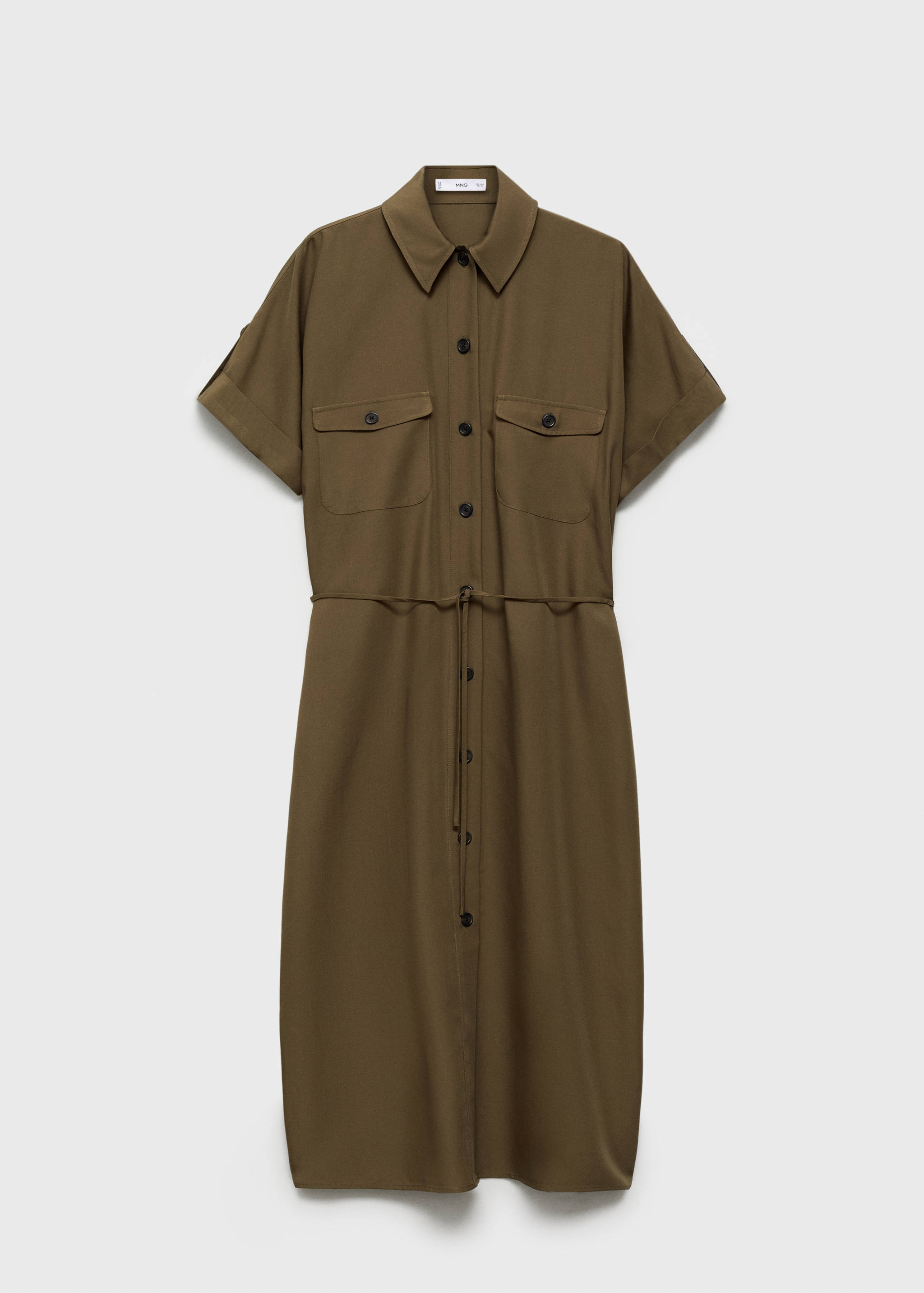 Hemdblusenkleid aus Lyocell mit Schleife - Artikel ohne Model