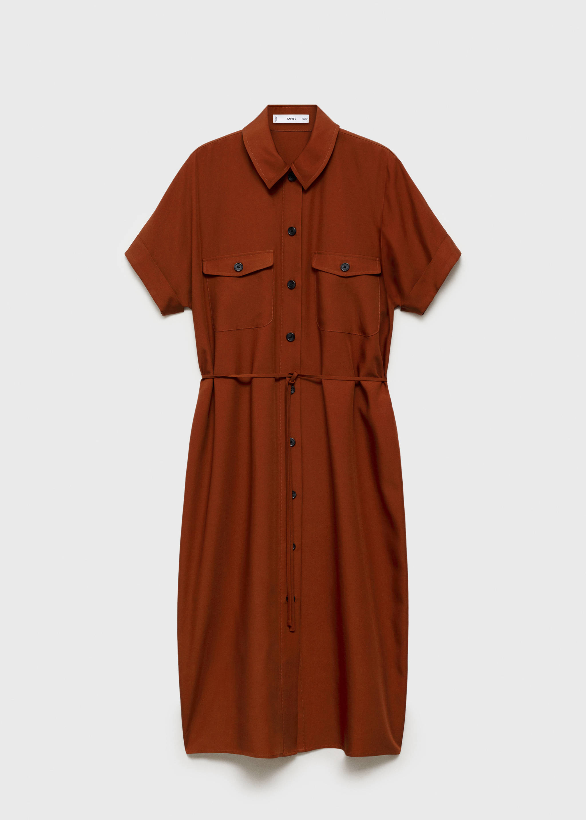 Hemdblusenkleid aus Lyocell mit Schleife - Artikel ohne Model