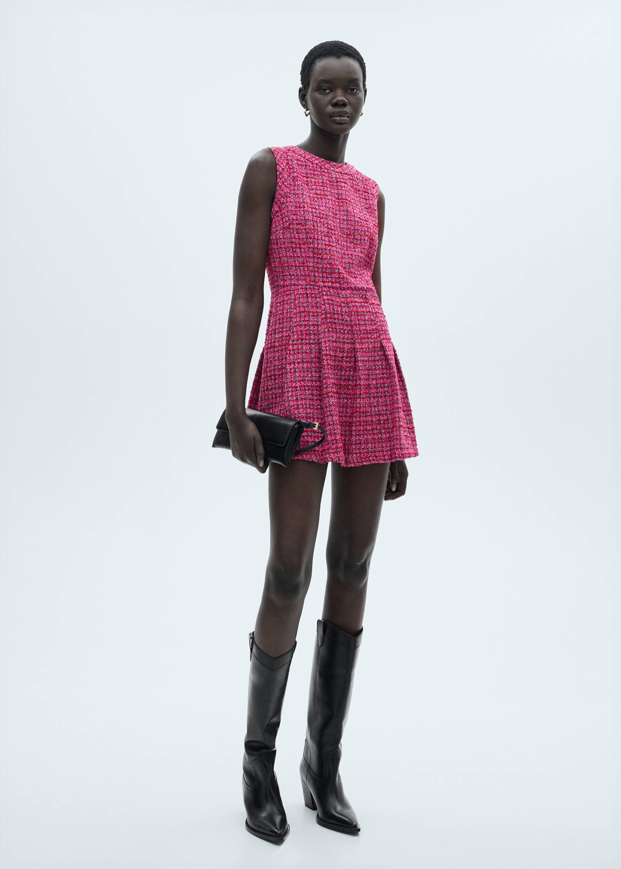 A-line tweed dress - General plane