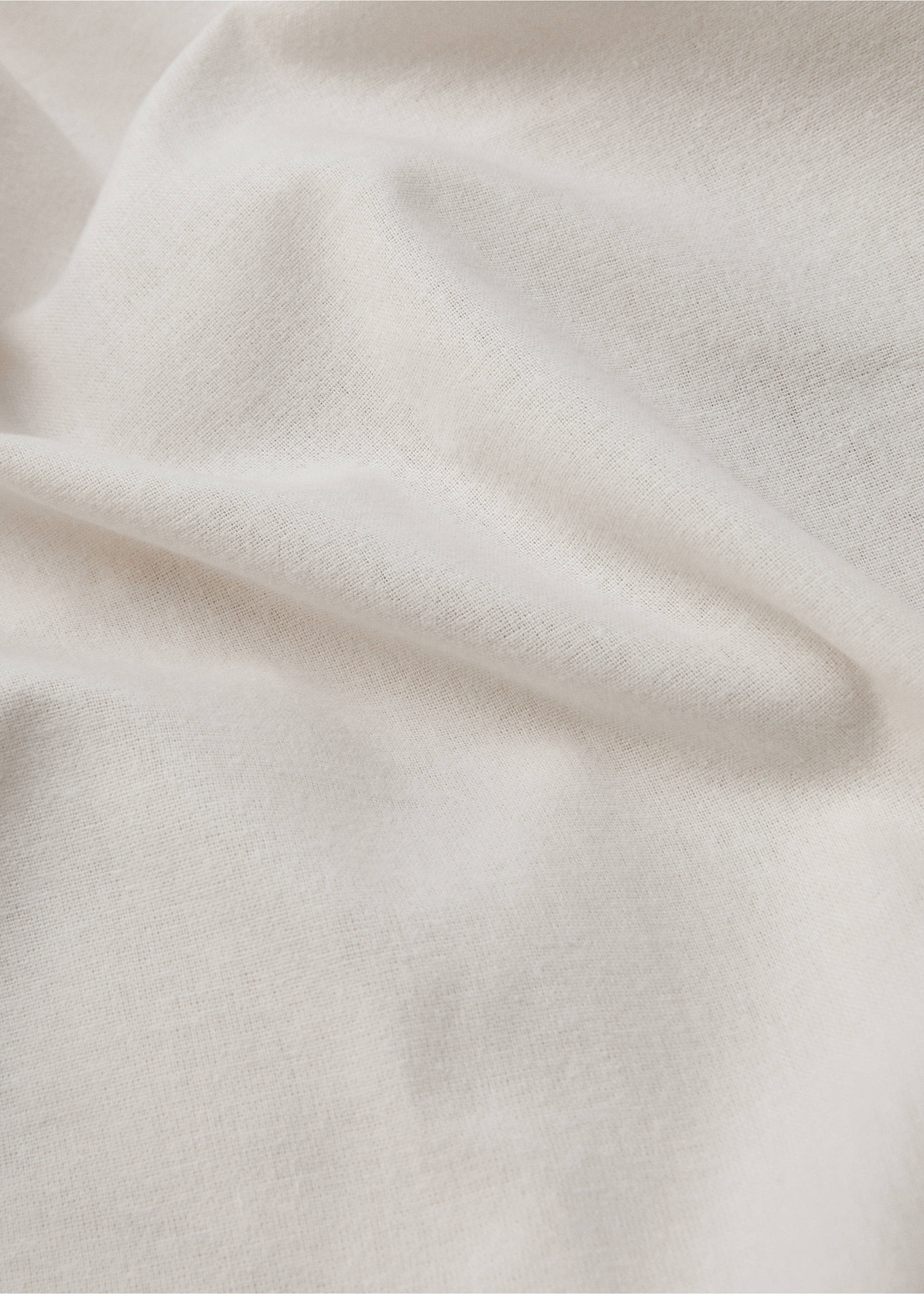 Plain flannel fitted sheet 150cm - Details of the article 3, Beige. Ref: 77057655-00.