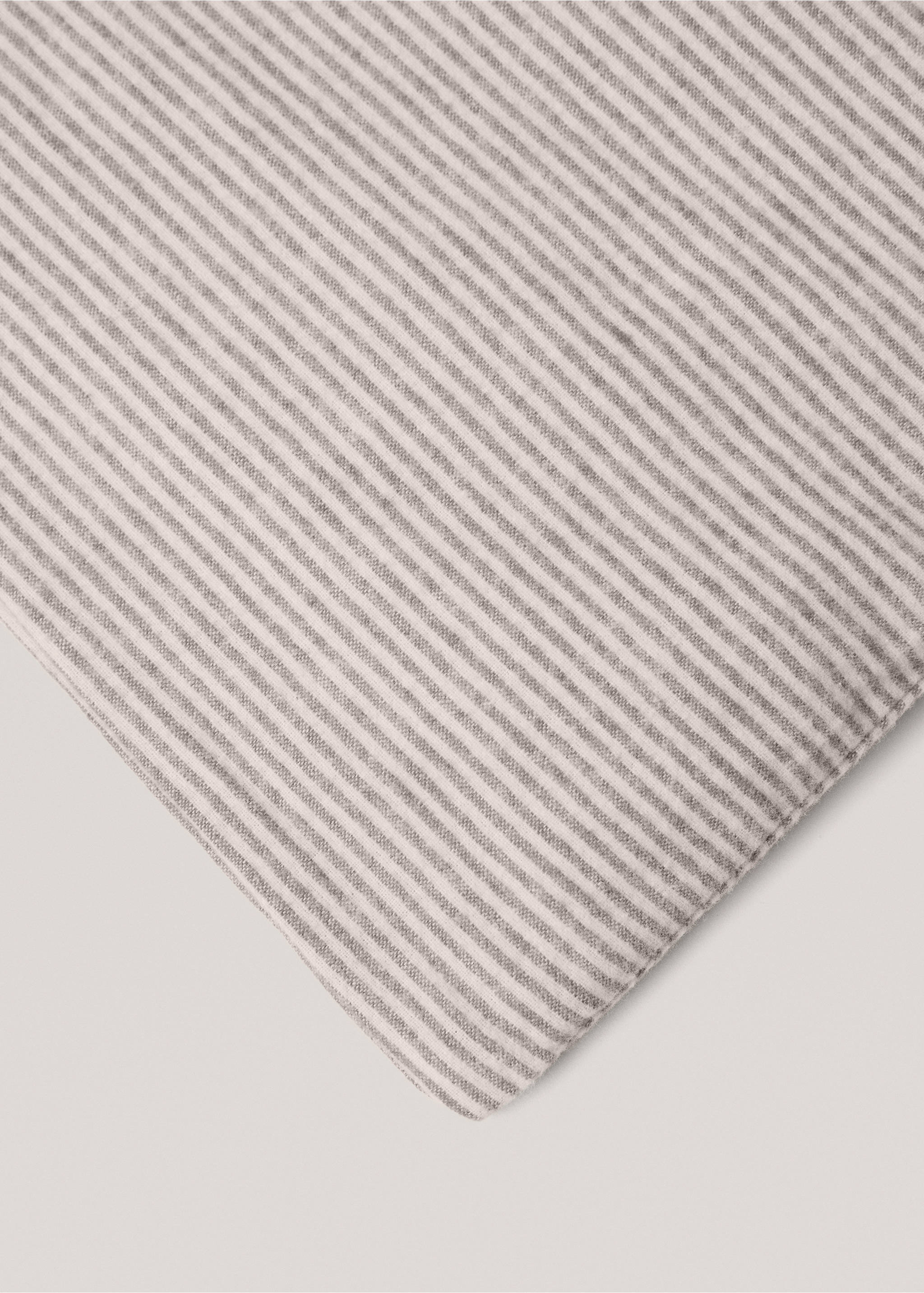 Gestreifter Bettbezug aus Baumwoll-Flanell für 135 cm Bett - Detail des Artikels 2, Beige. Ref: 77057657-00.