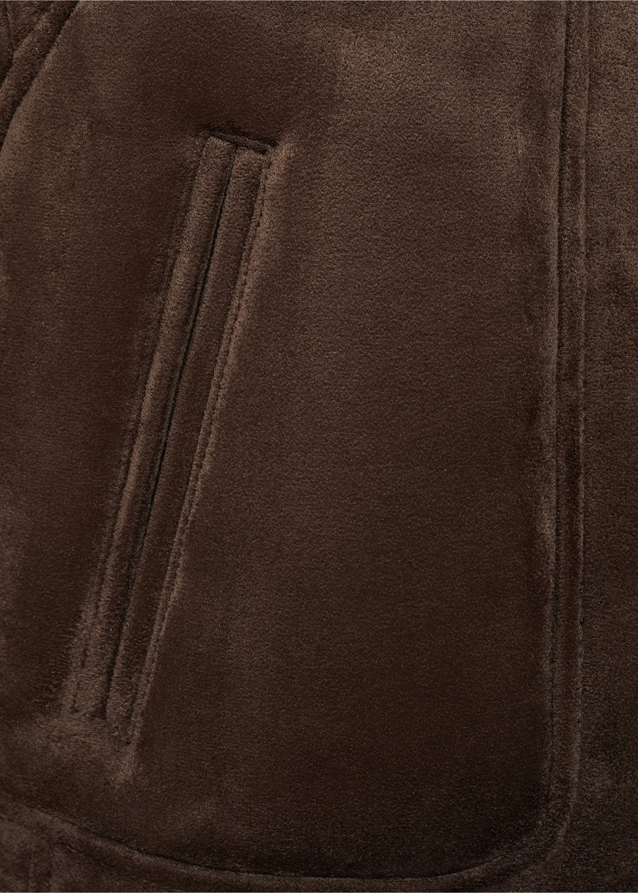 Suede-effect jacket with fleece collar - Details of the article 0, Grey. Ref: 77057661-00.