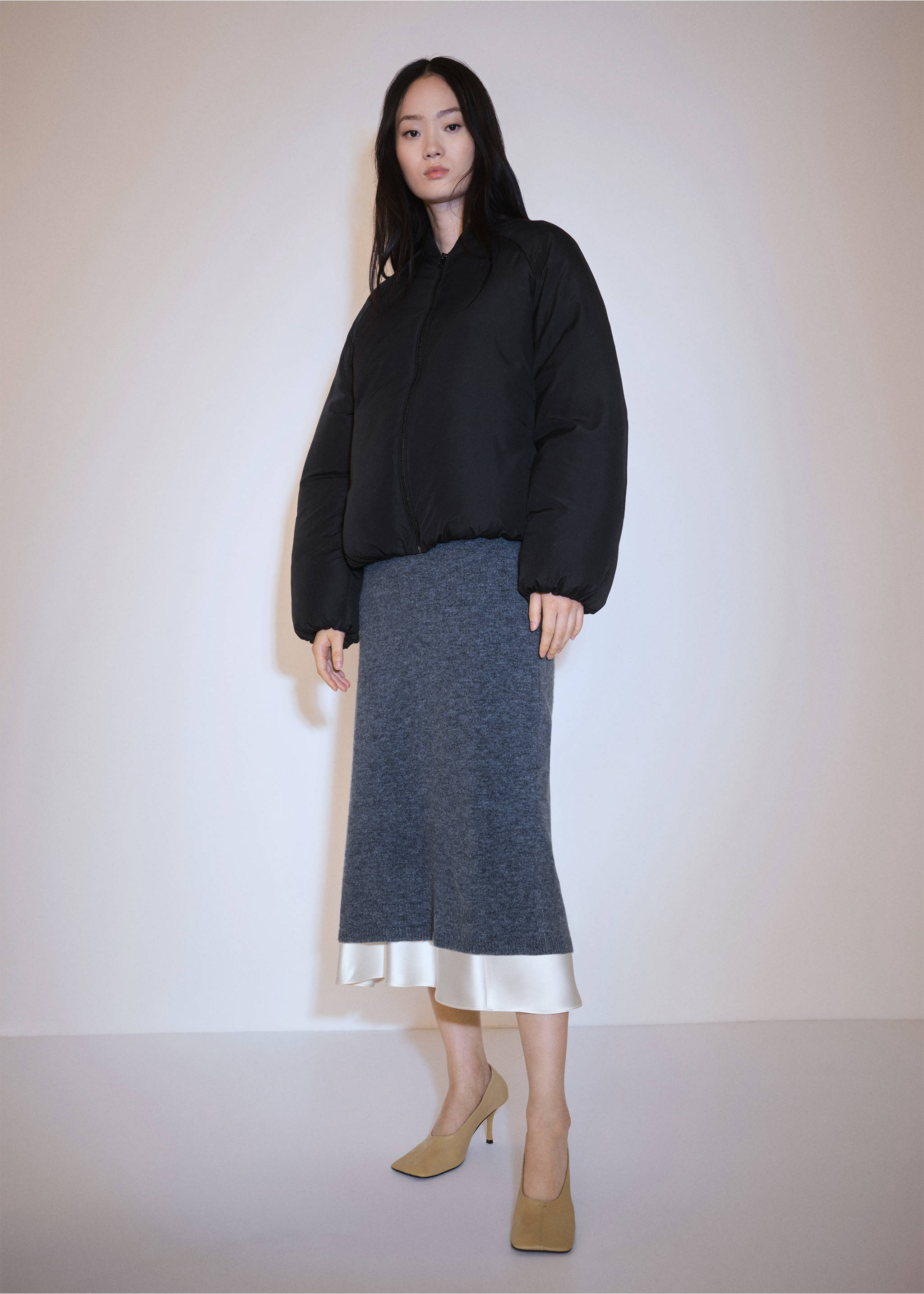 Bomber jacket with zip - General plane, Black. Ref: 77057663-00.