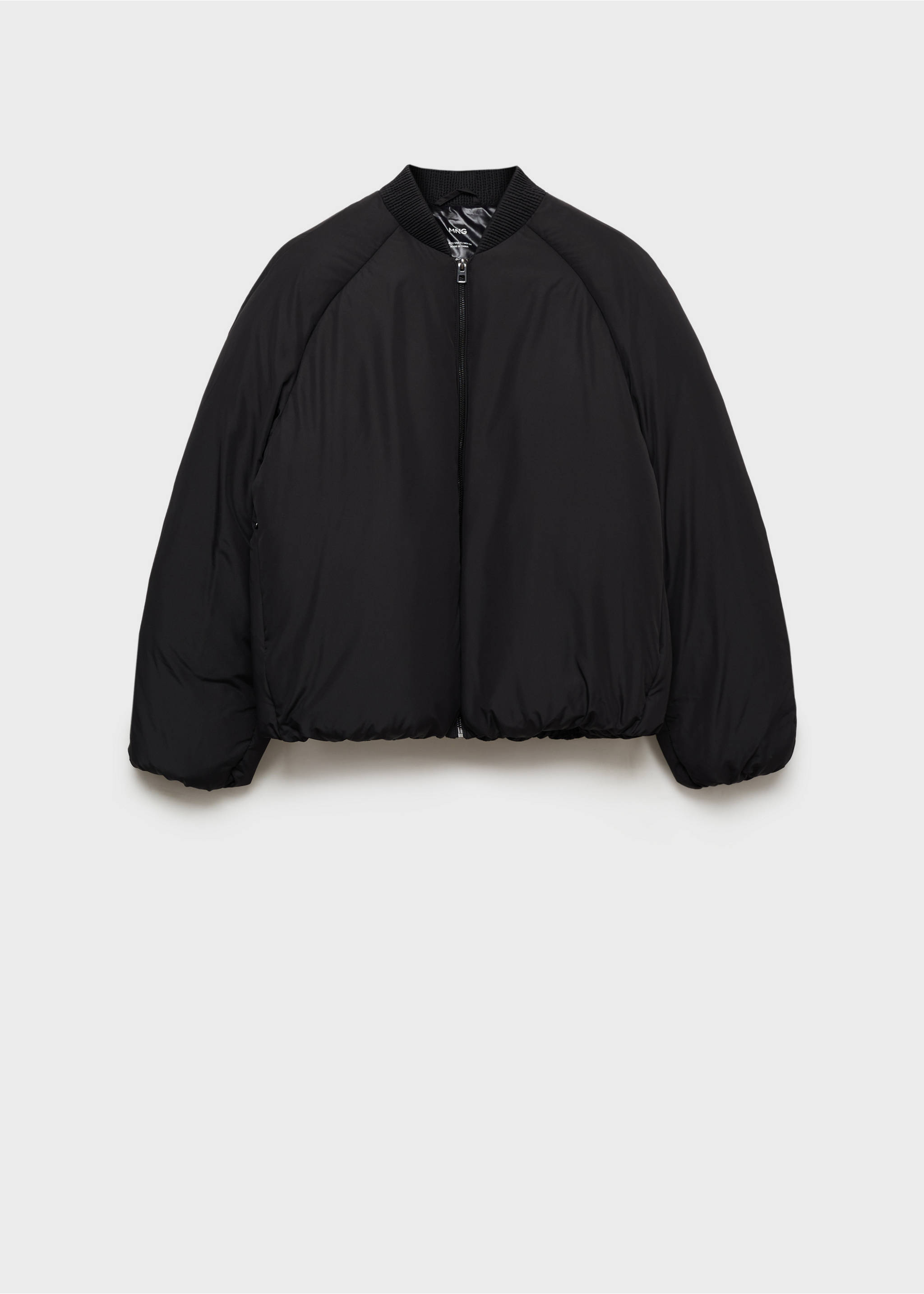 Bomber jacket with zip - Article without model, Black. Ref: 77057663-00.