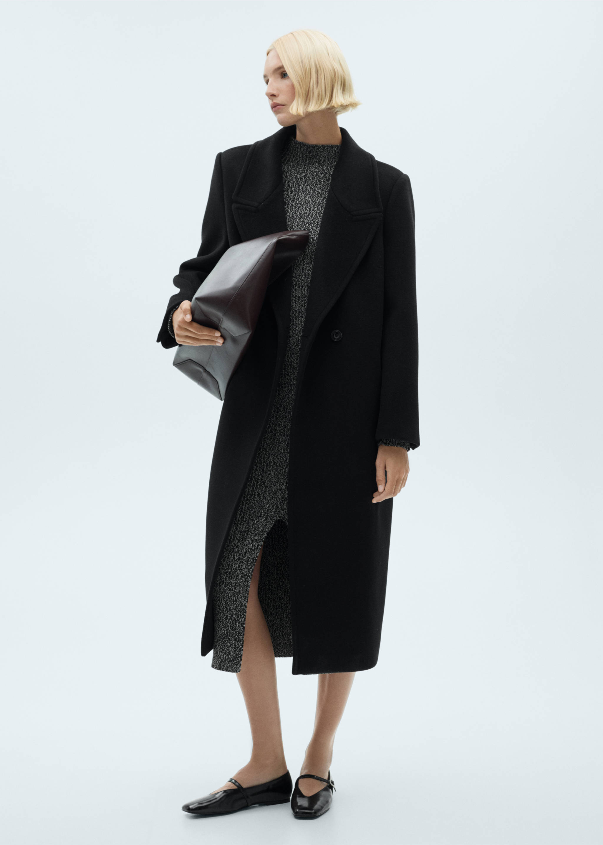 Flecked sweater dress - General plane, Black. Ref: 77057665-00.