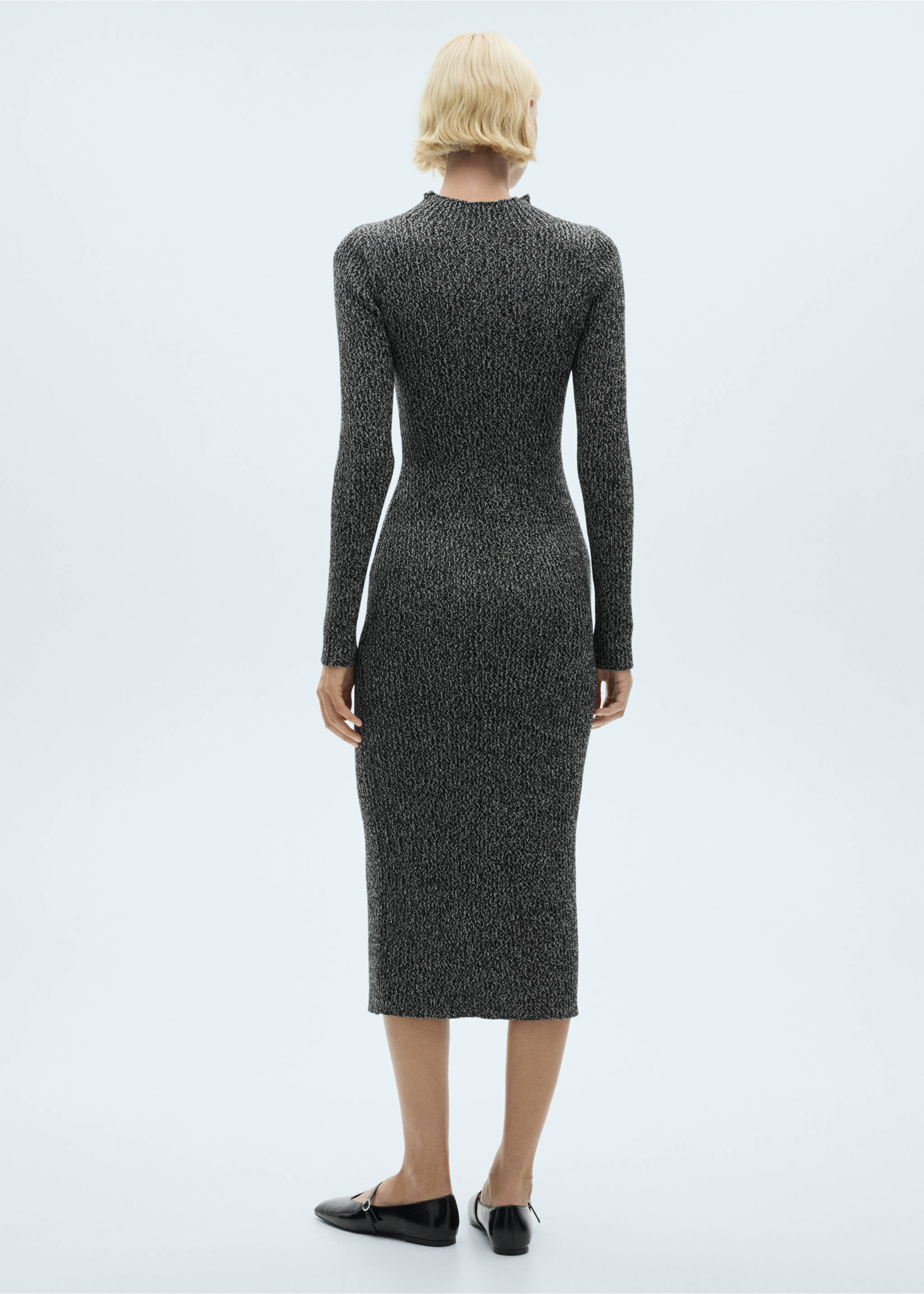 Flecked sweater dress - Reverse of the article, Black. Ref: 77057665-00.