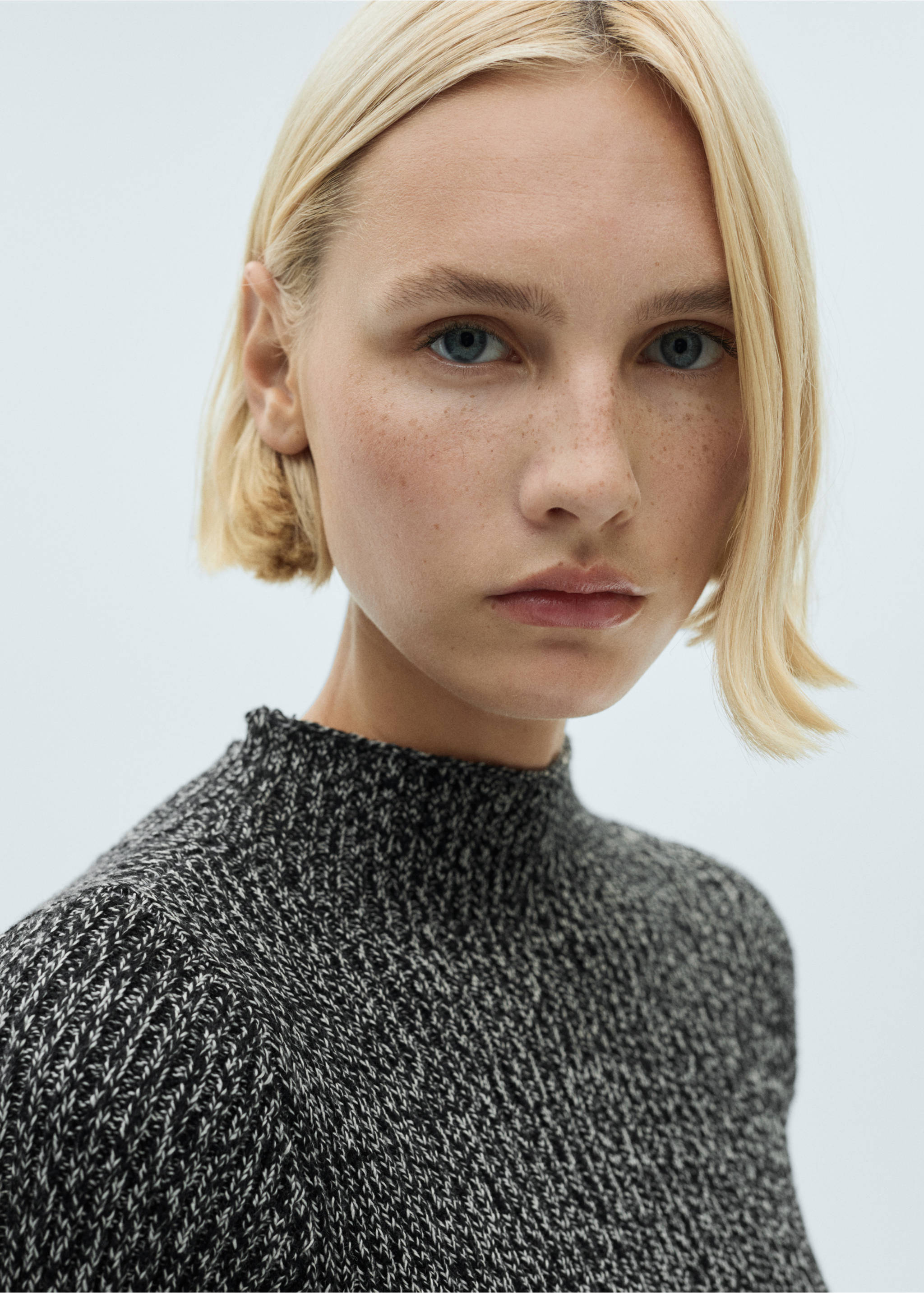 Flecked sweater dress - Details of the article 1, Black. Ref: 77057665-00.