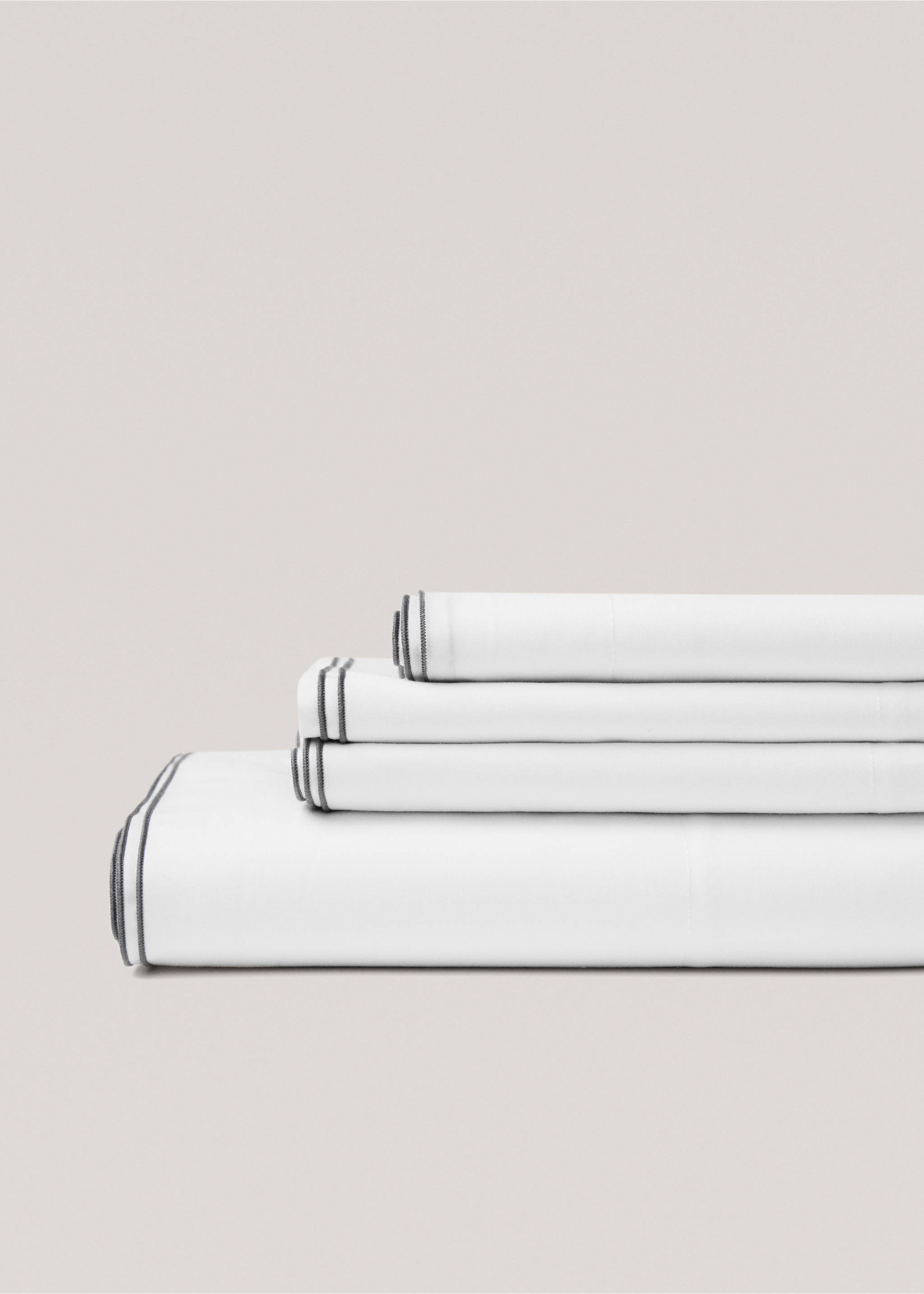 Double-embroidered flat sheet for king bed - Medium plane, Blue. Ref: 77057669-00.