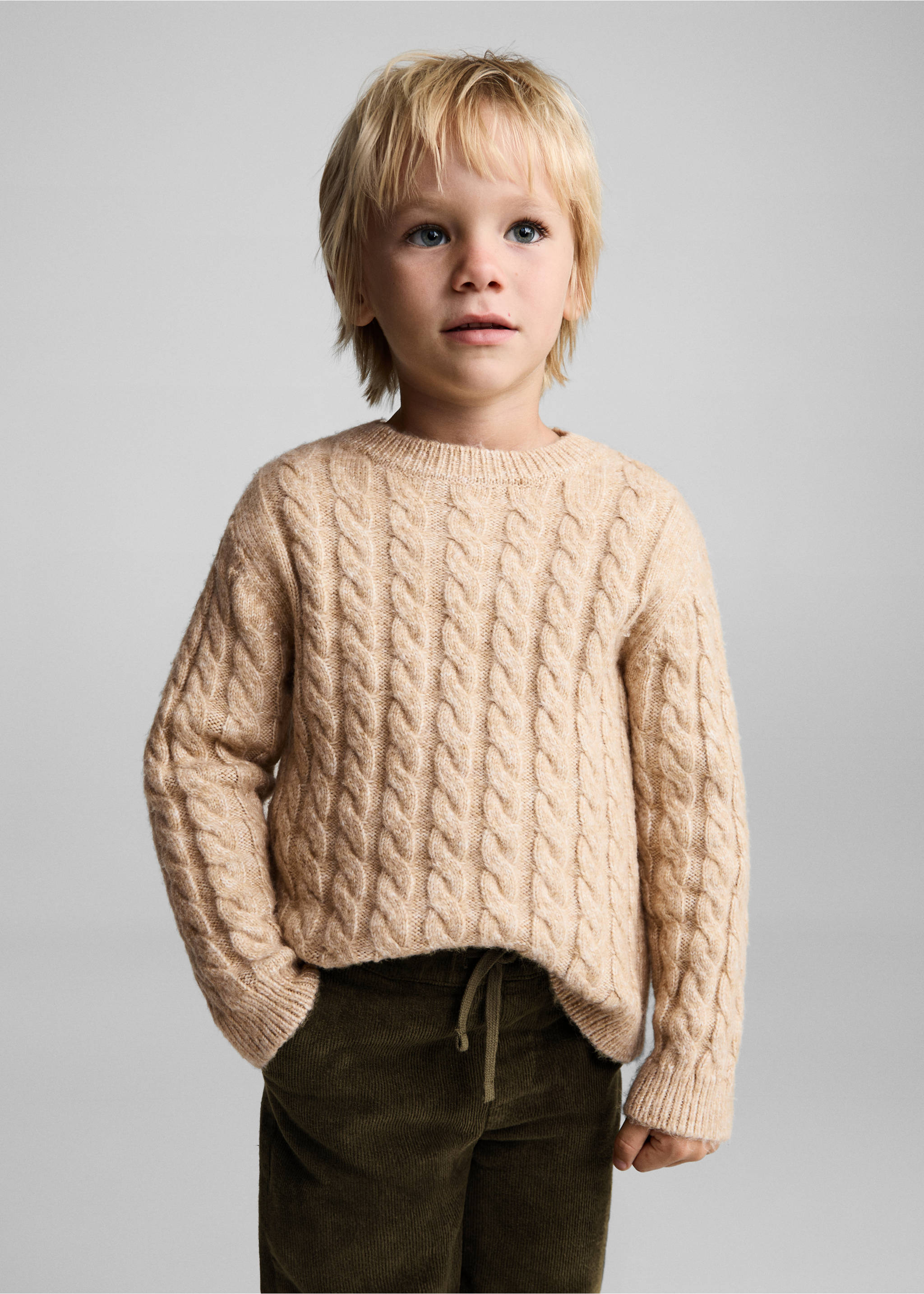 Lined corduroy trousers - Medium plane, Khaki. Ref: 77057675-00.