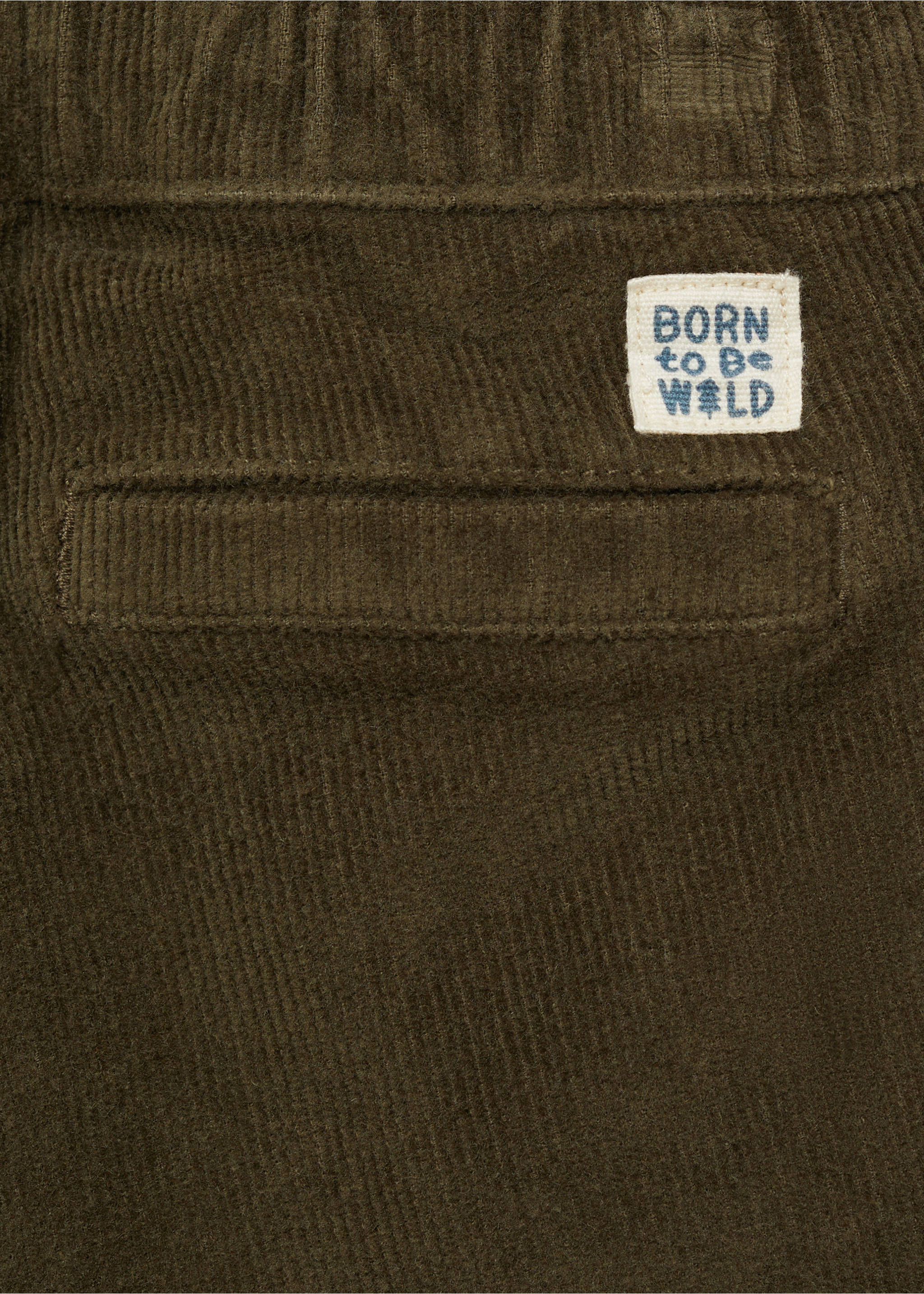 Lined corduroy trousers - Details of the article 0, Khaki. Ref: 77057675-00.