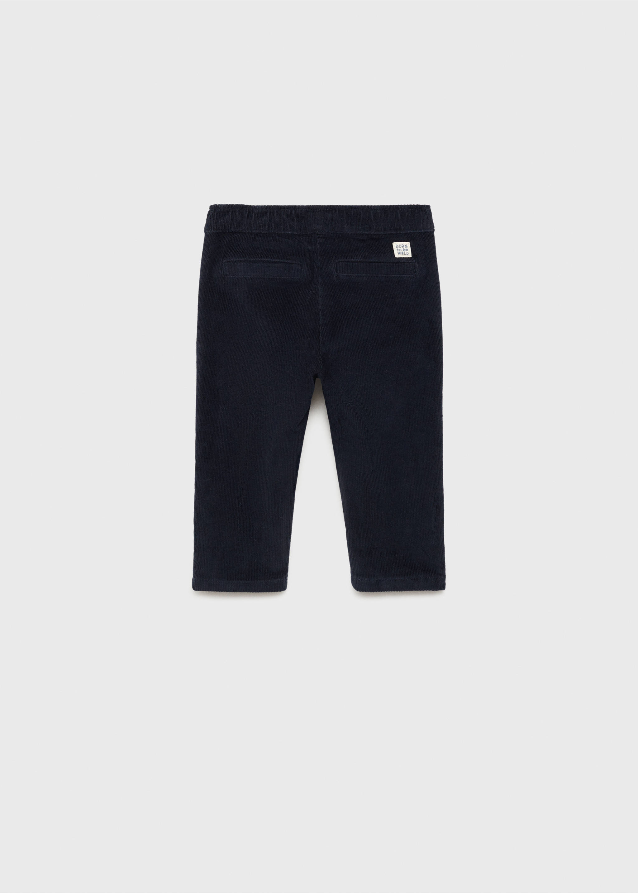 Lined corduroy trousers - Reverse of the article, Dark Navy. Ref: 77057675-00.