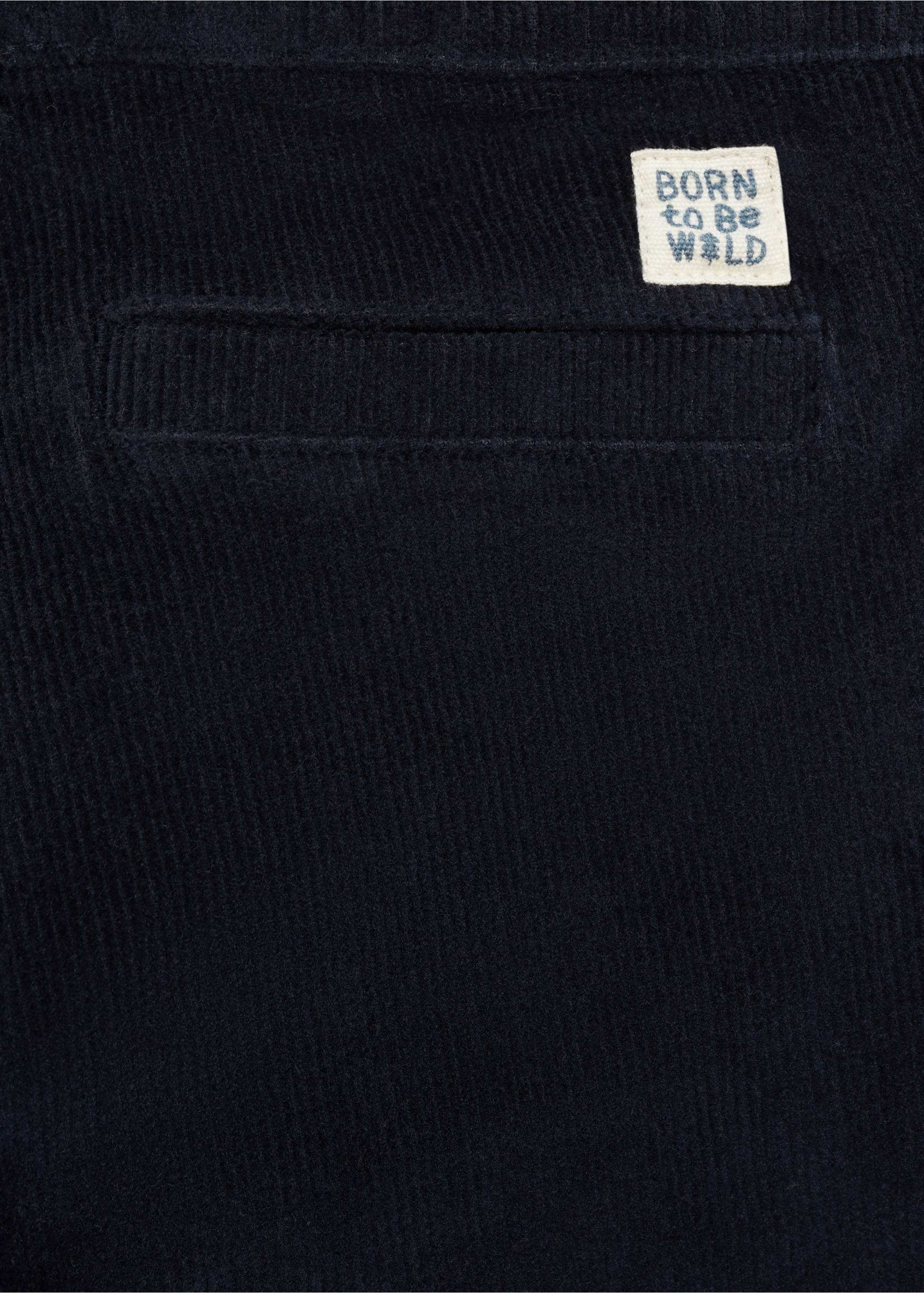 Lined corduroy trousers - Details of the article 0, Dark Navy. Ref: 77057675-00.