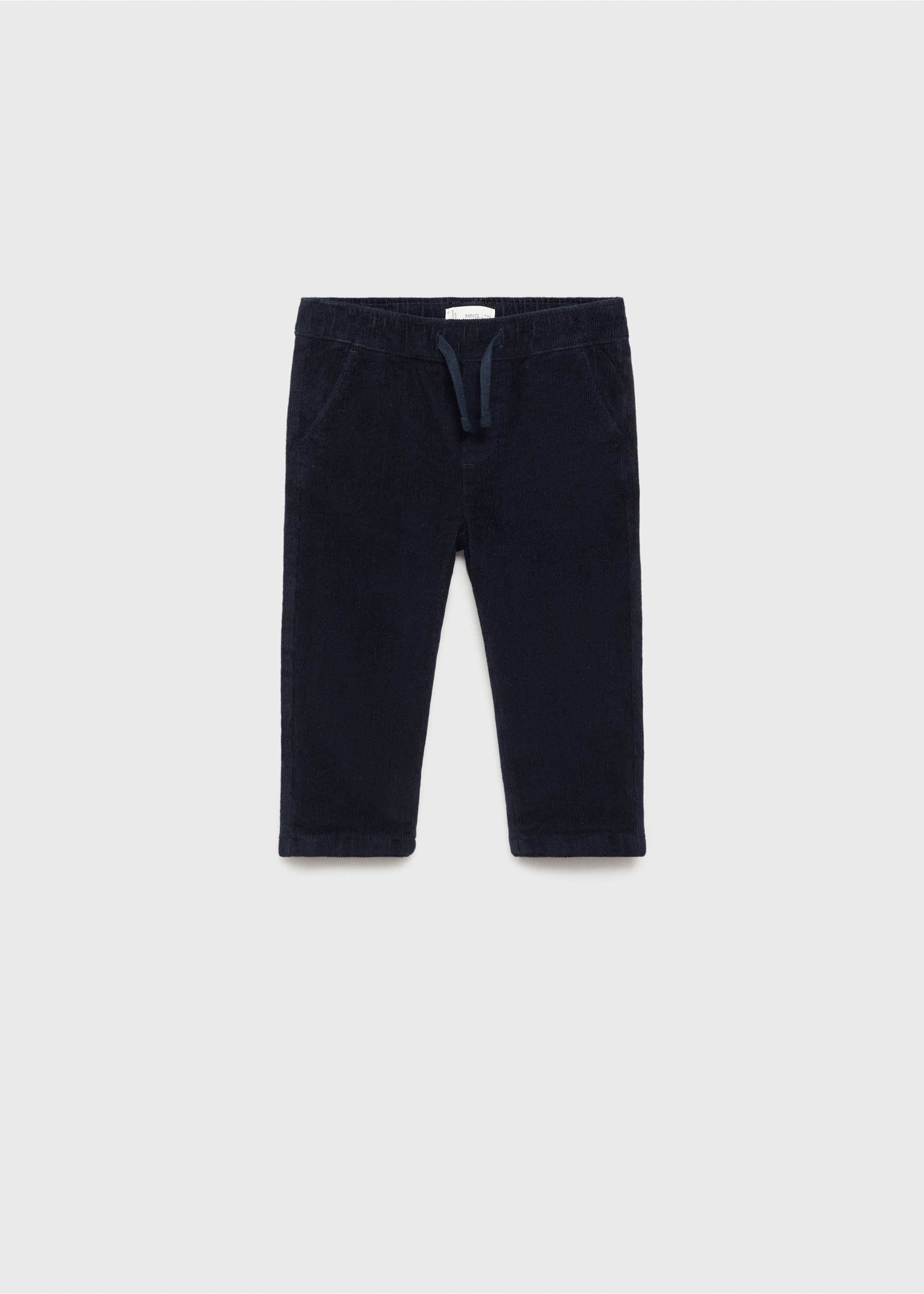 Lined corduroy trousers - Article without model, Dark Navy. Ref: 77057675-00.