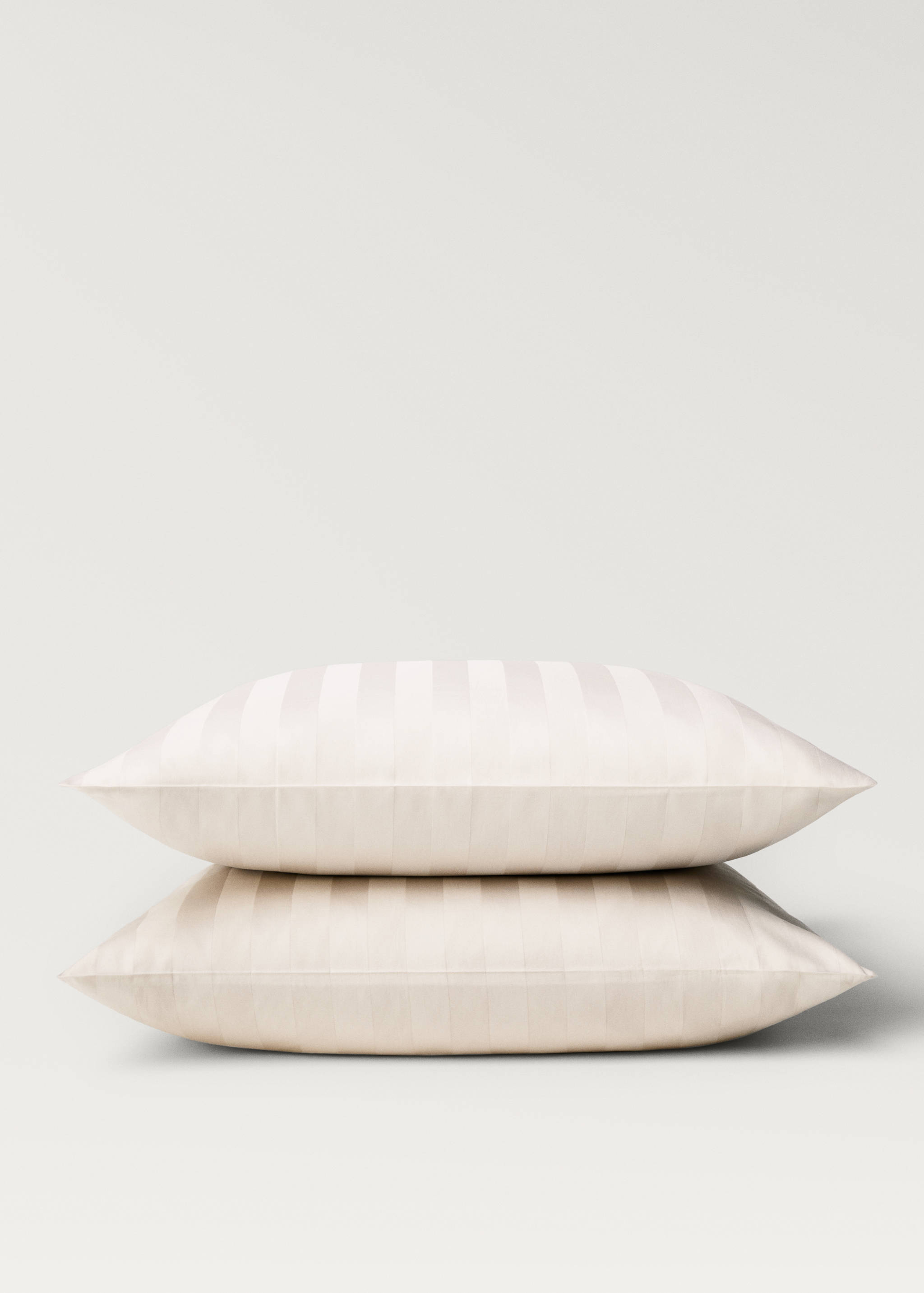 Dos fundas almohada algodón satén jacquard rayas 60x60 cm - Detalle del artículo 3