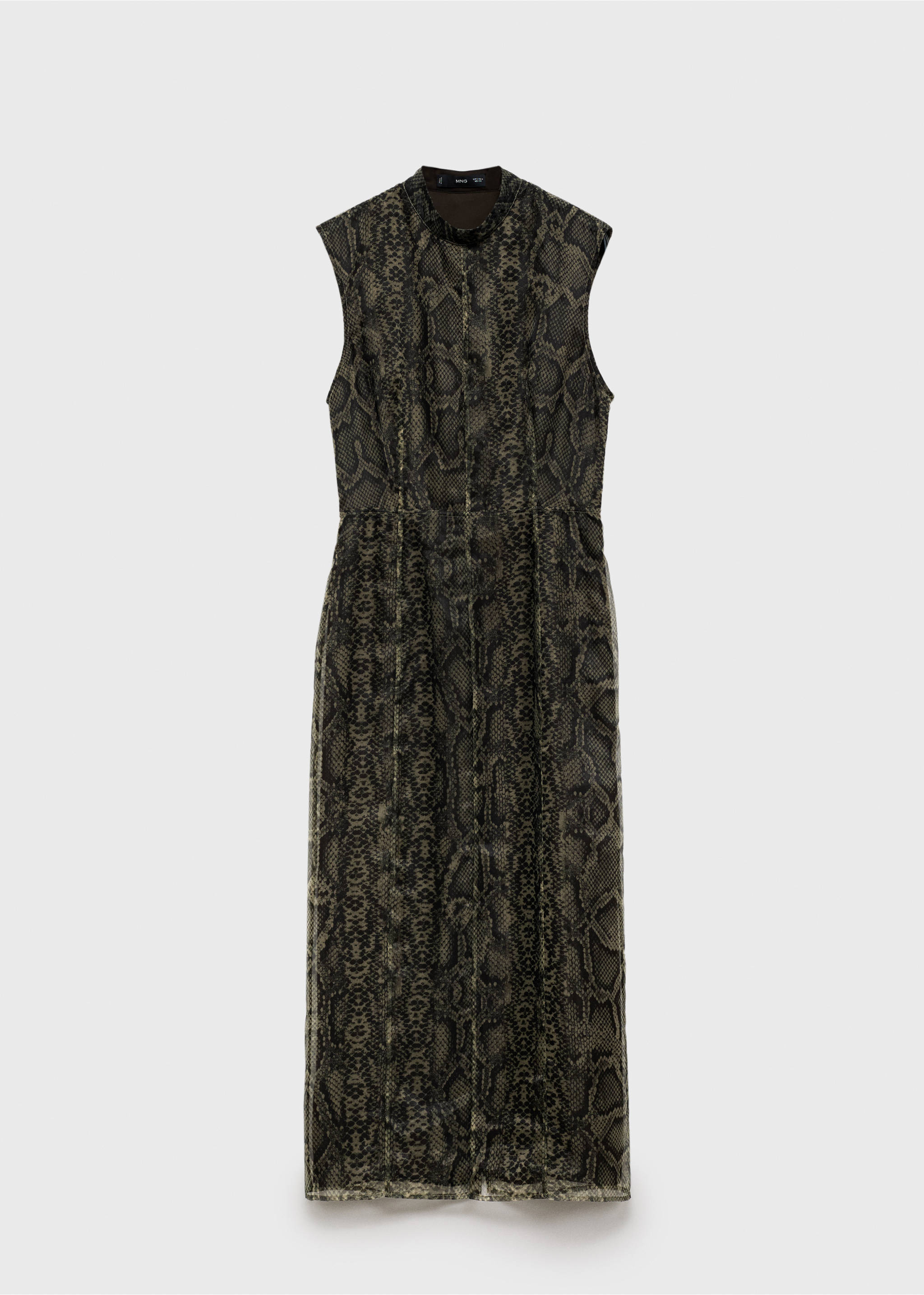 Open-back organza dress - Article without model, Ecru. Ref: 77057682-00.