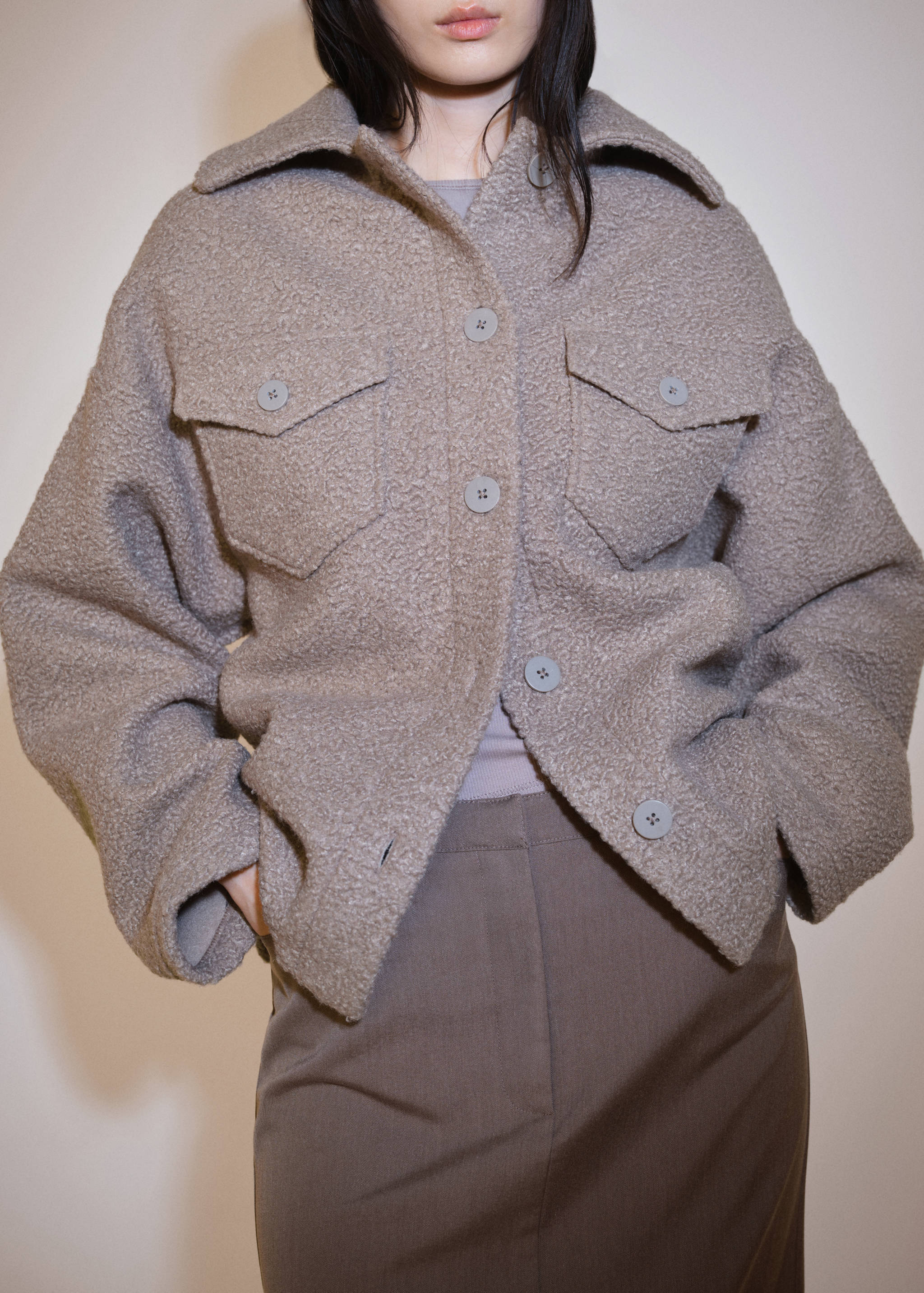 Bouclé jacket with pockets - Medium plane